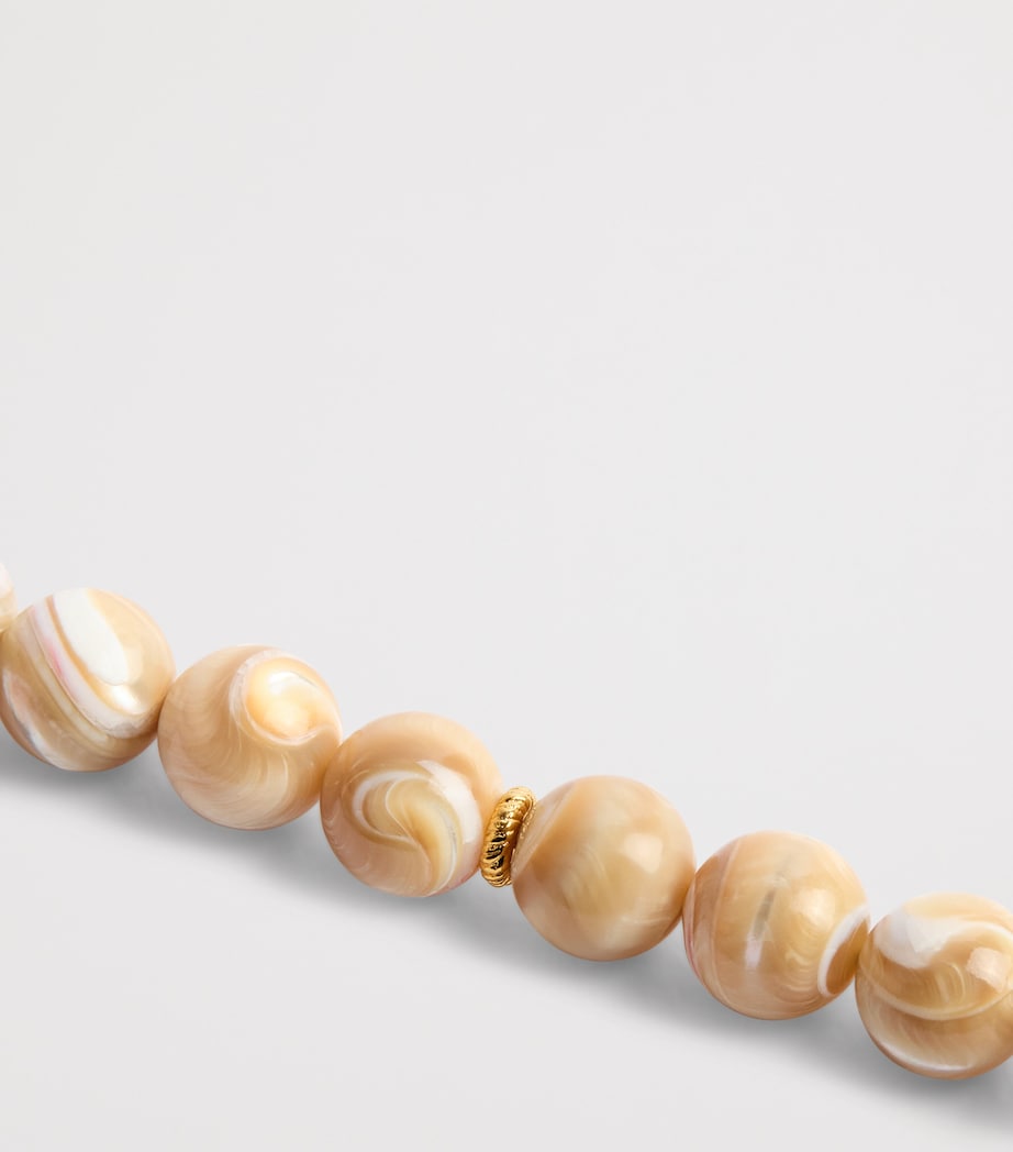 Anni Lu Gold-Plated Beaded Jetset Bracelet Cream Image 3
