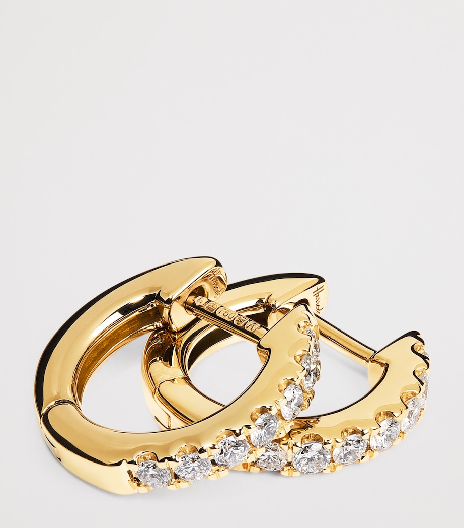 Yellow Gold and Diamond Huggie Earrings (0.20ctw) YELLOW GOLD Image 4