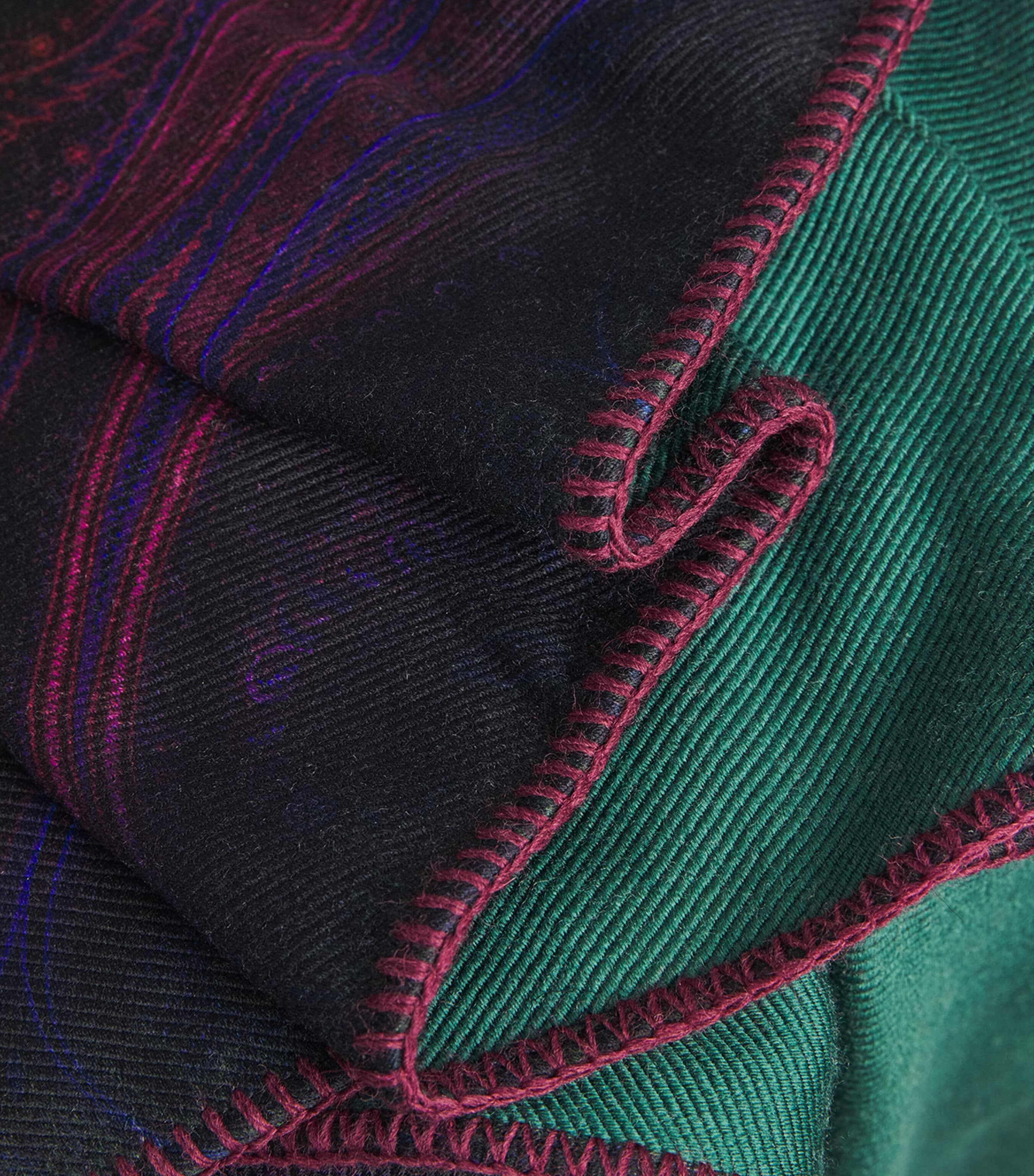 Etro Womens Wool-Blend Paisley Reversible Cardigan Green Image 7