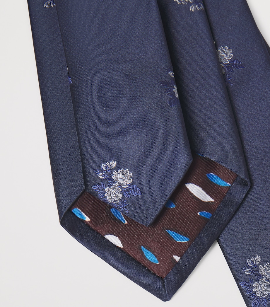 Silk Floral Tie 49_VERY DARK NAVY Image 2