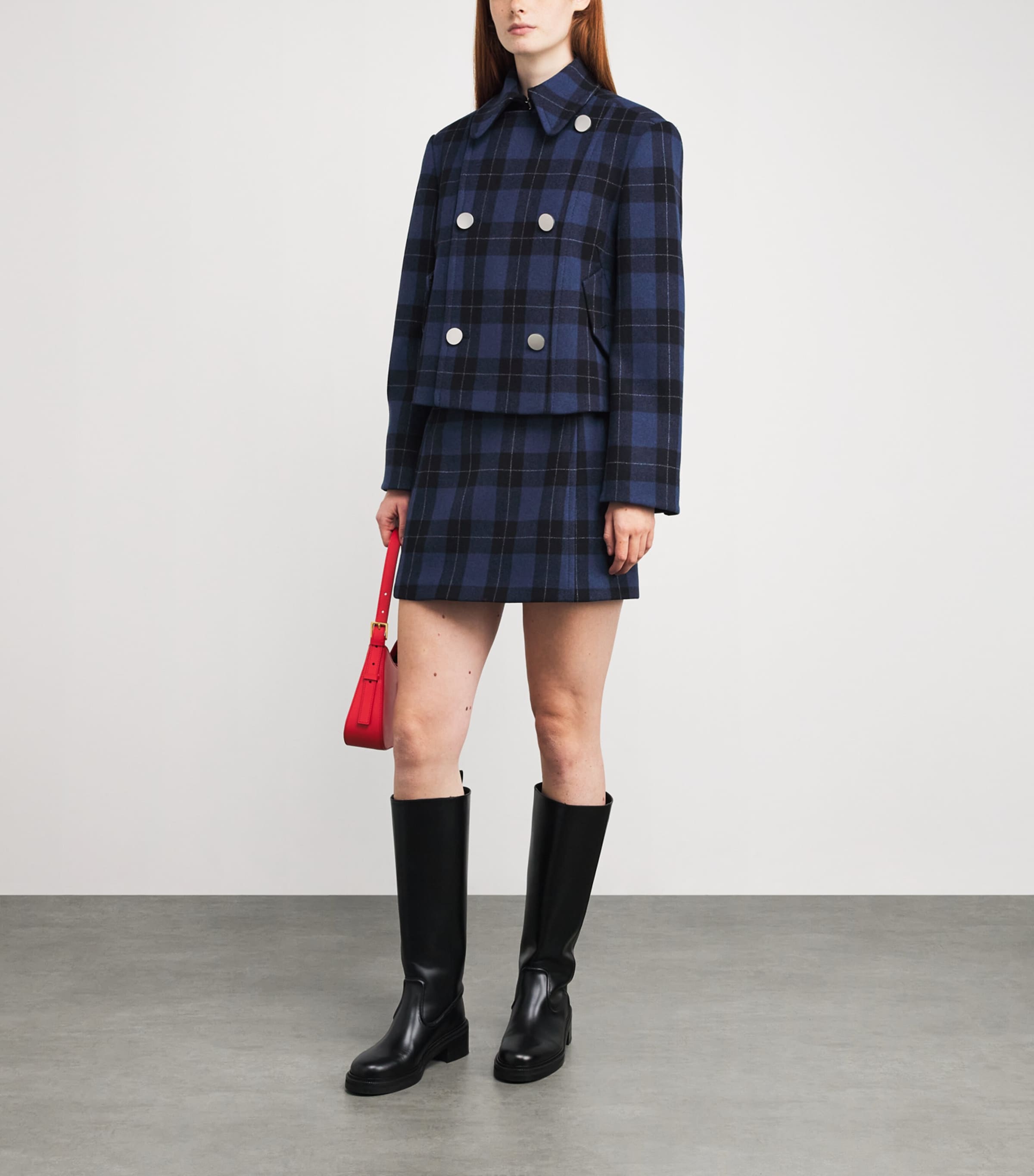 Wool-Blend Mini Skirt NAVY Image 2