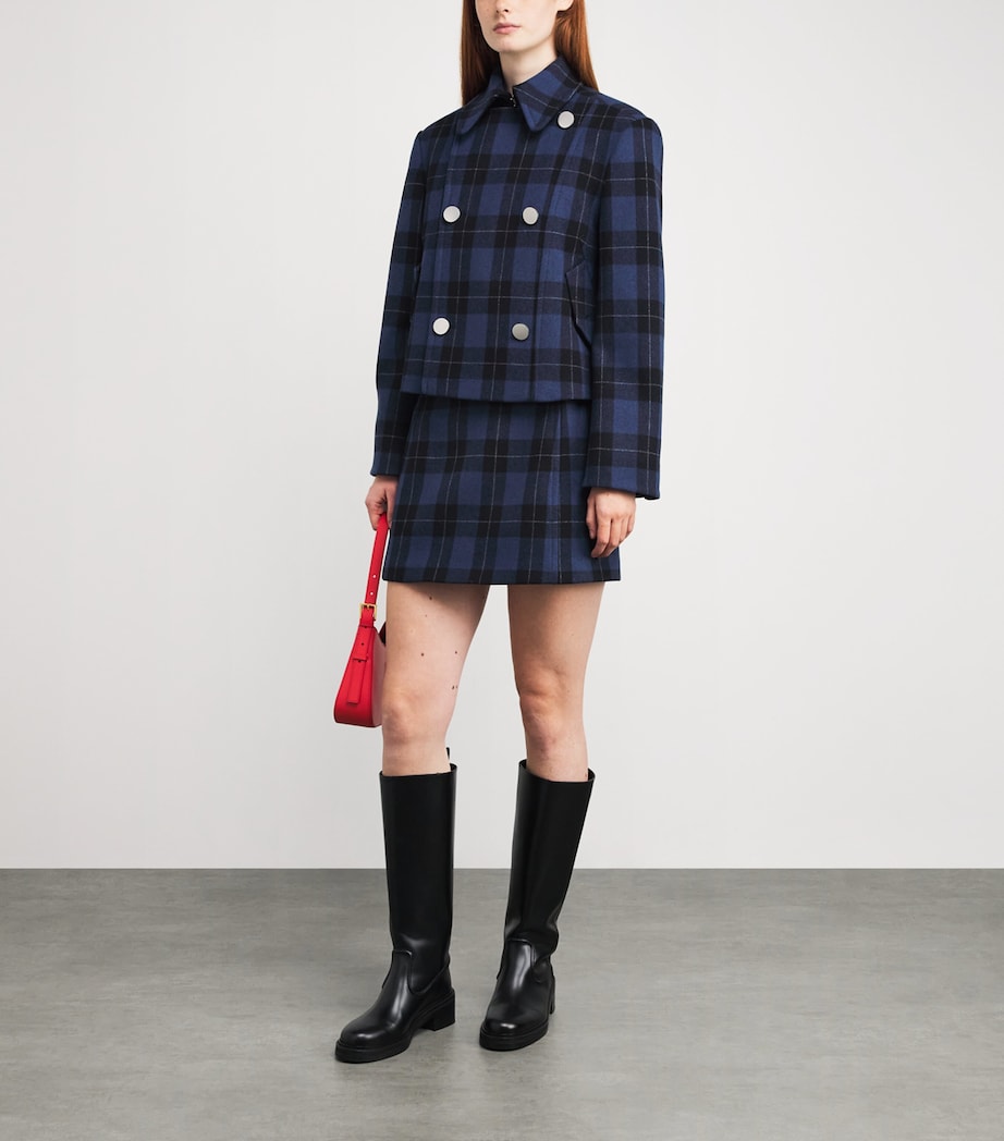 Wool-Blend Mini Skirt NAVY Image 2