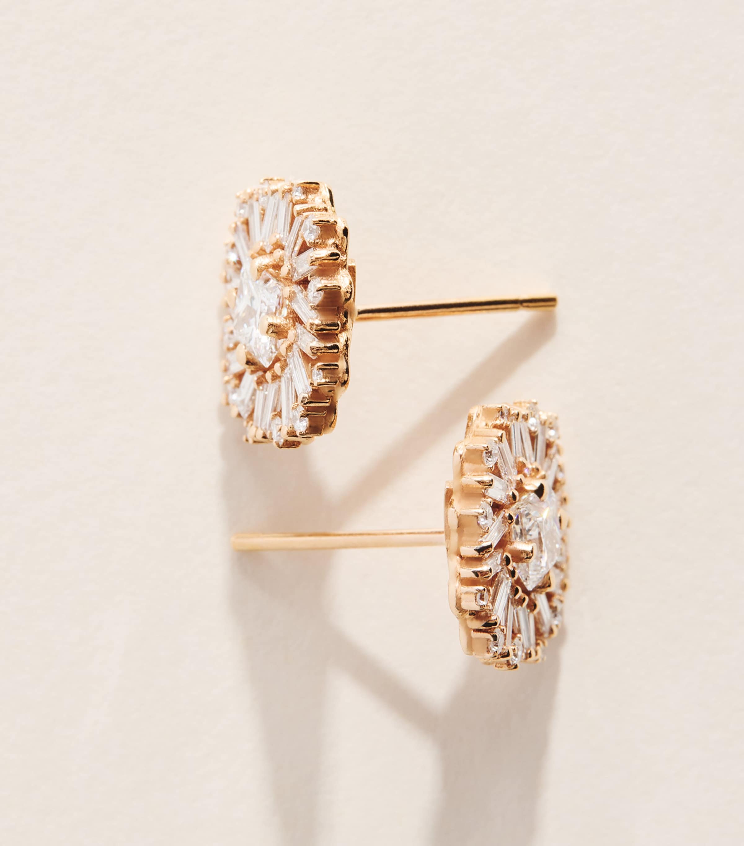 Suzanne Kalan Rose Gold and Diamond Flower Stud Earrings Rg/wd Image 4
