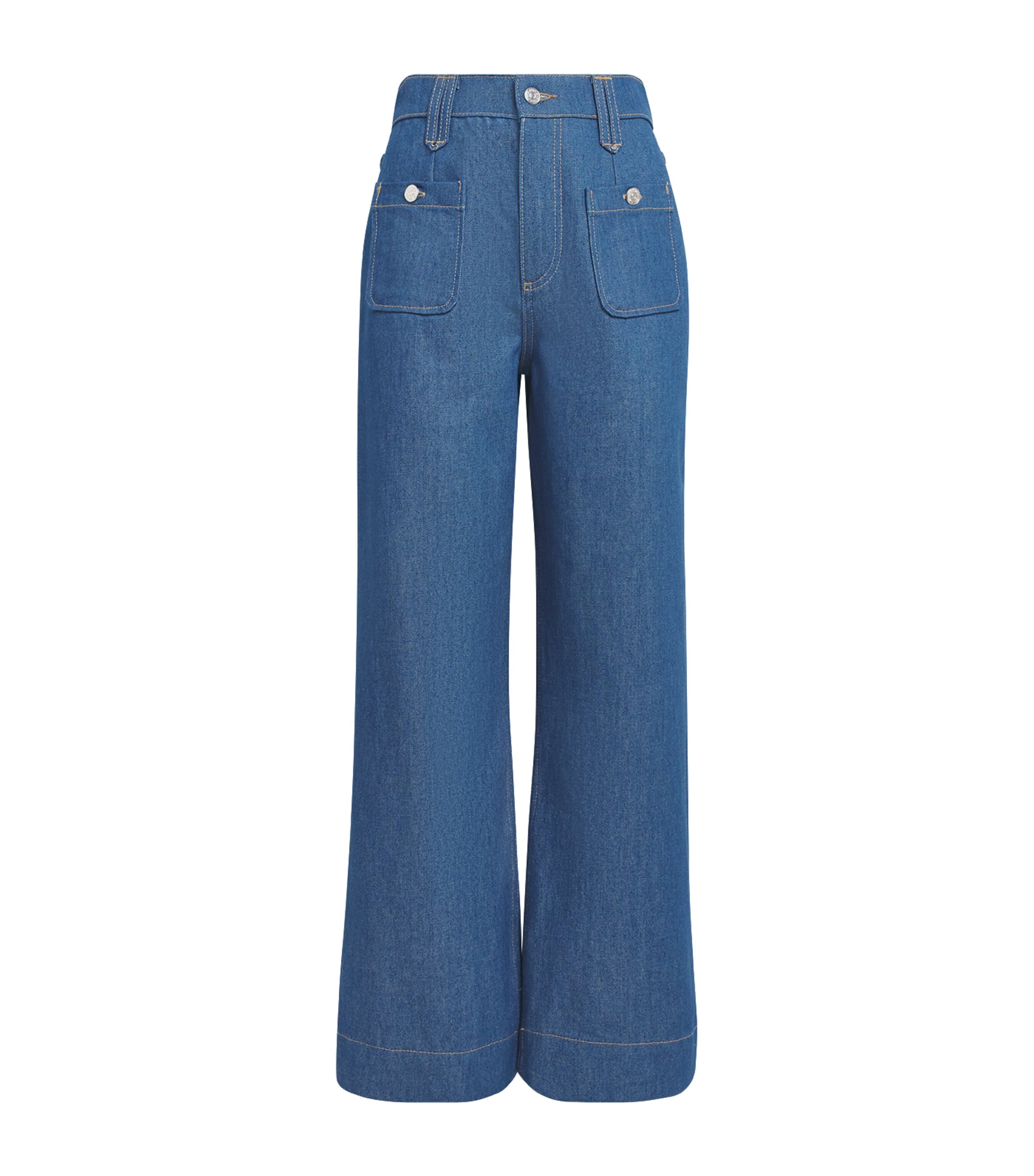 Claudie Pierlot High-rise Wide-leg Jeans In Gold