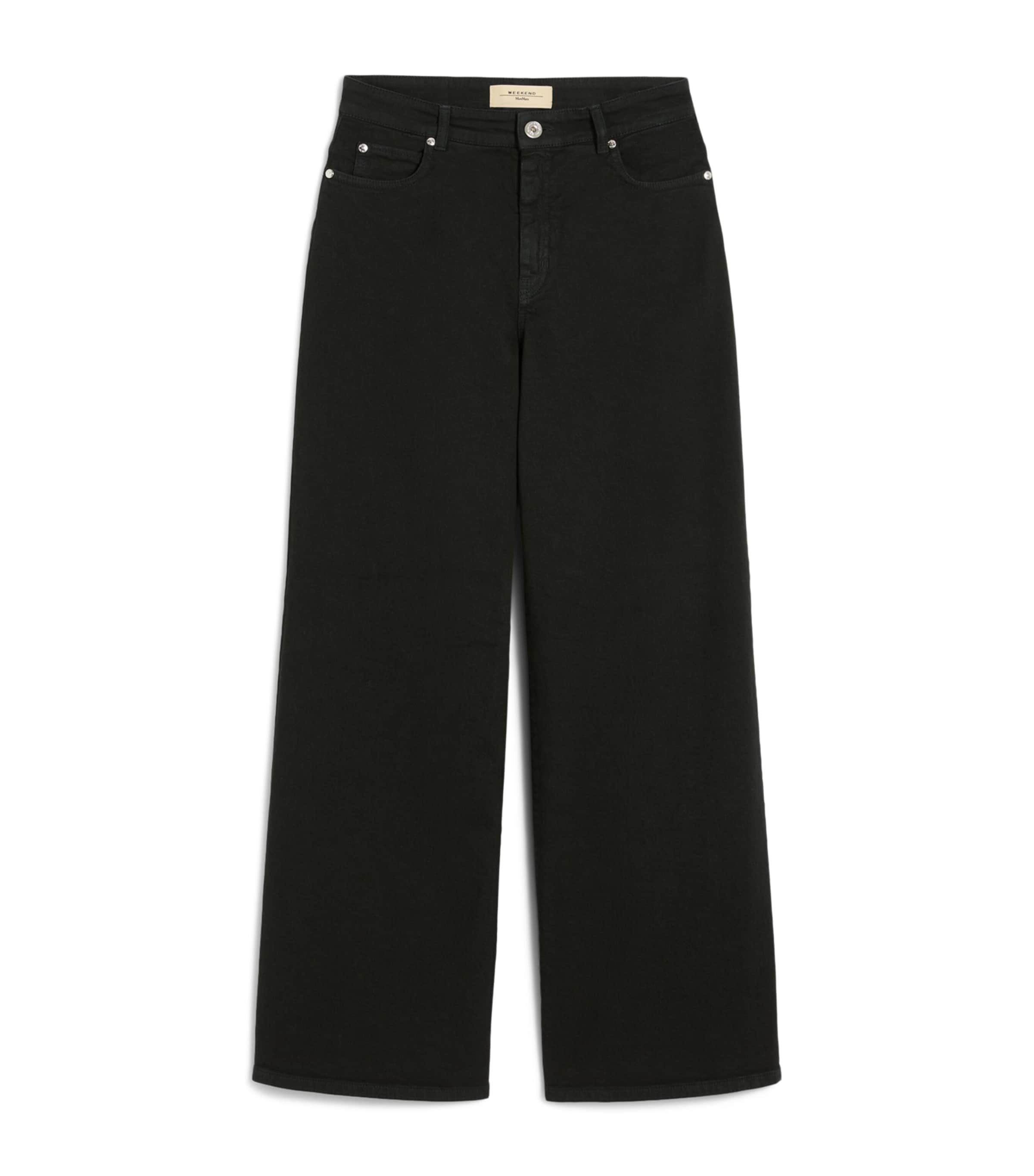 Weekend Max Mara Womens Wide-Leg Jeans Black Image 1