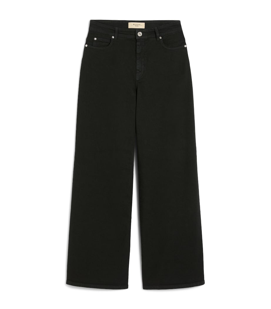Weekend Max Mara Womens Wide-Leg Jeans Black Image 1