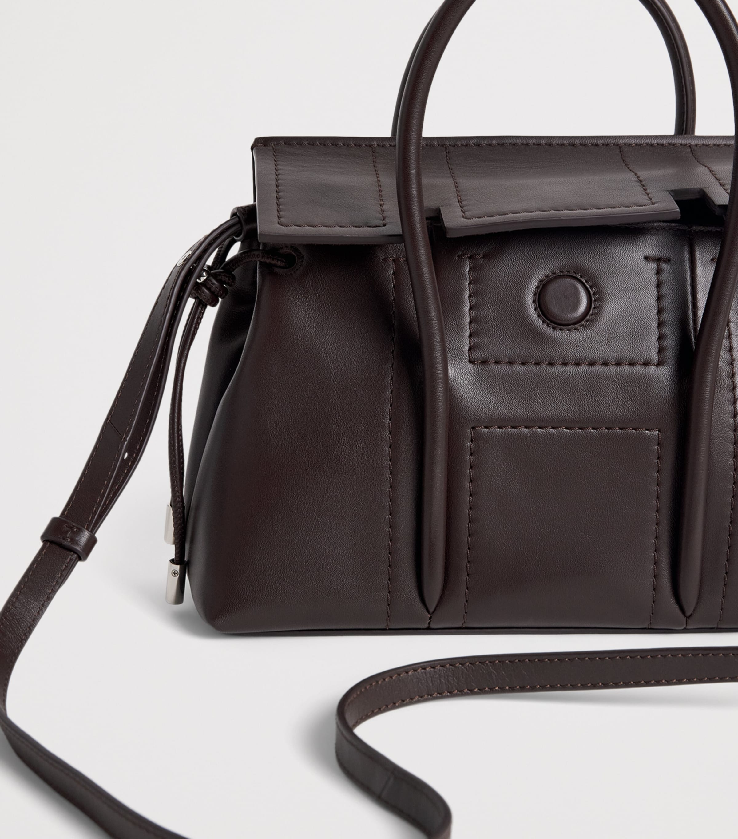 Harrods Small Leather Marcie Shoulder Bag Brown Image 5