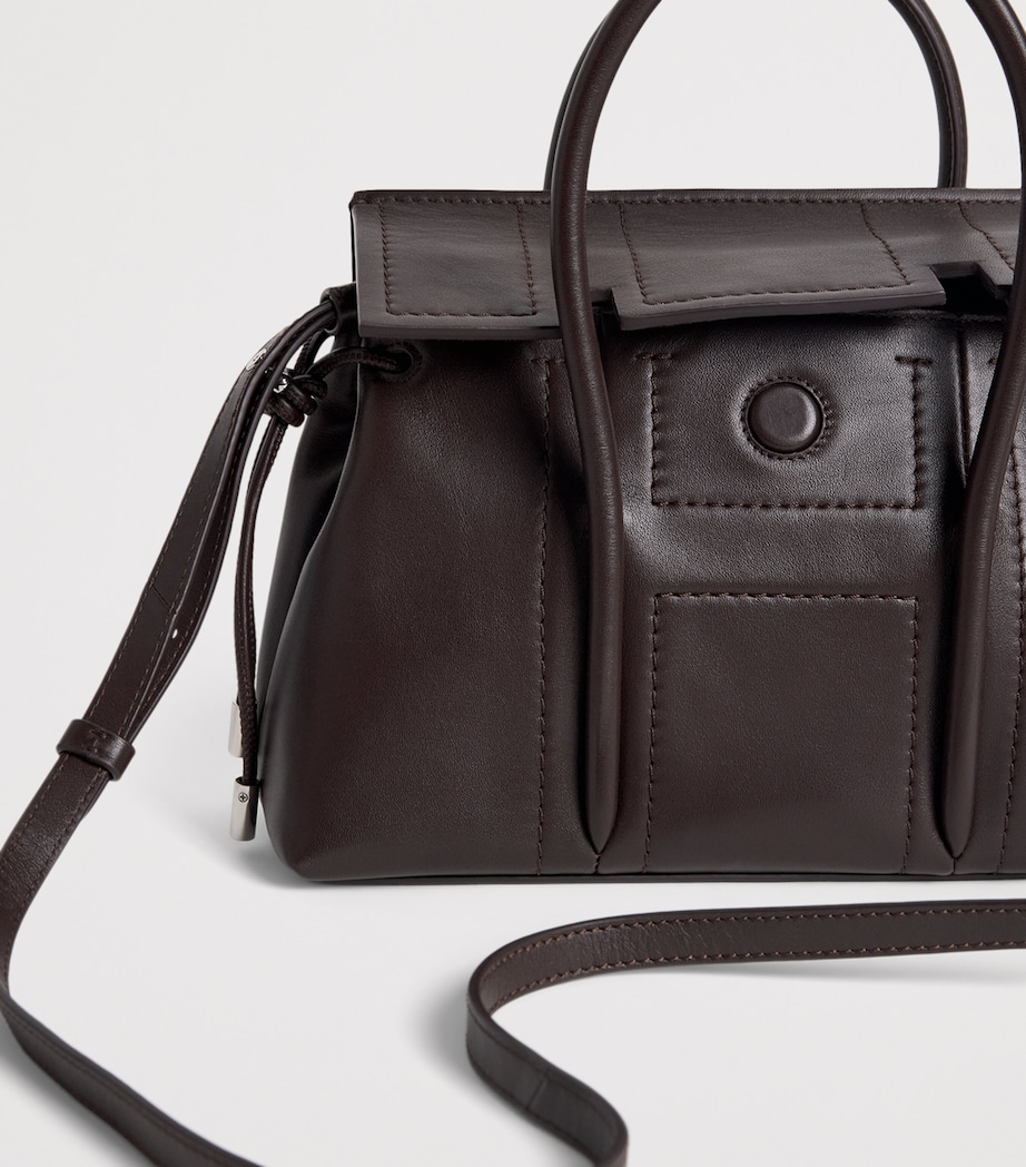 Harrods Small Leather Marcie Shoulder Bag Brown Image 5