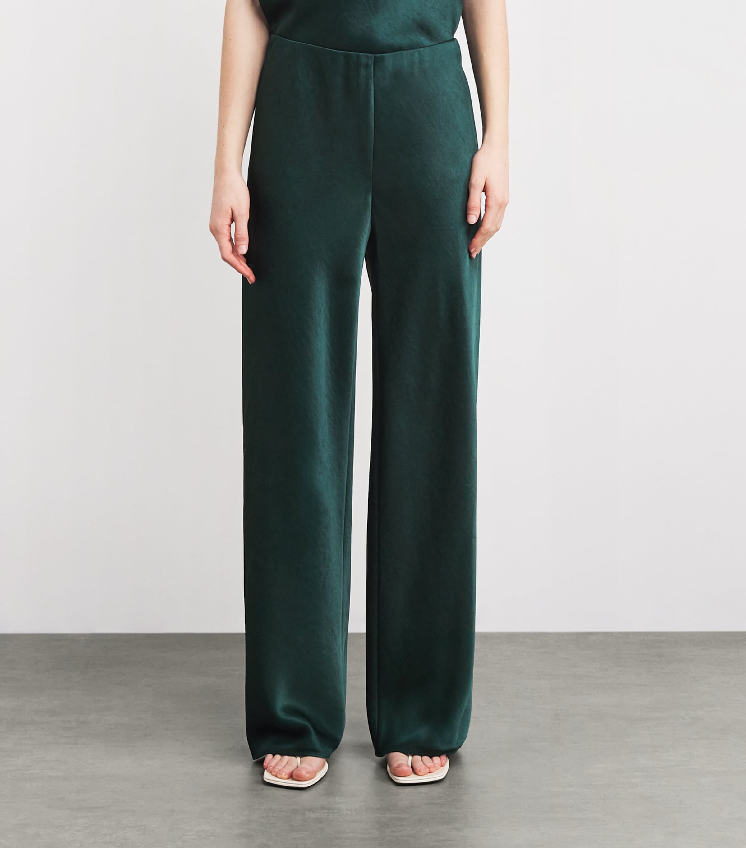 Satin High-Waist Fluid Trousers 377JUN Image 3