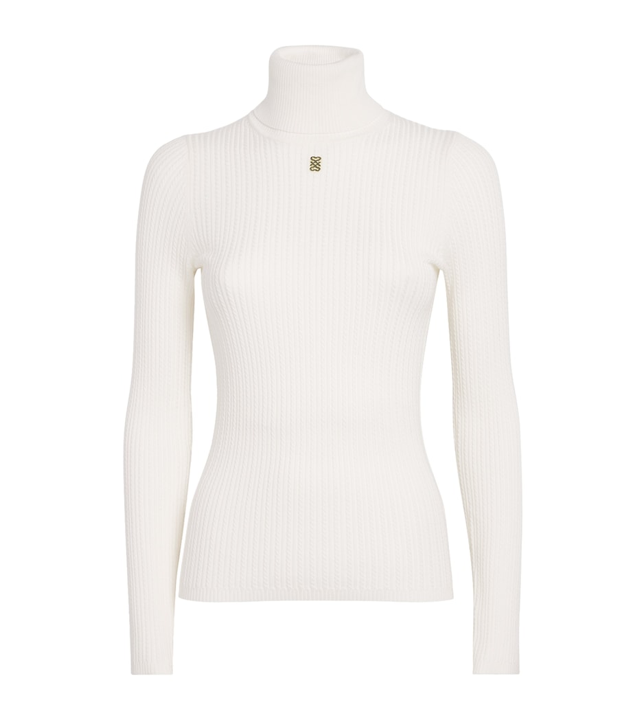 Cable-Knit Rollneck Sweater SNOW Image 1