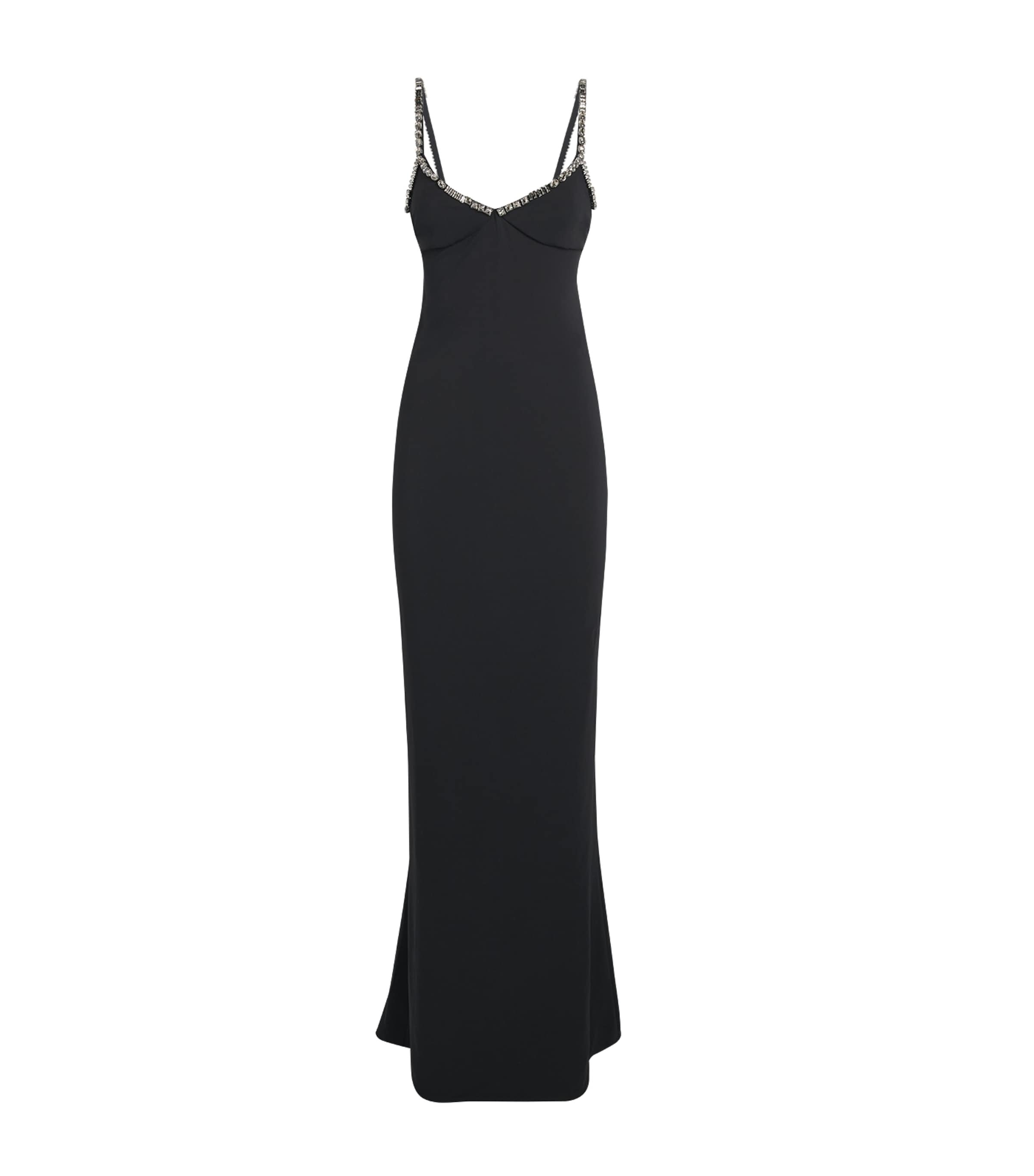 Stella McCartney Womens Embellished Crepe Maxi Dress Black Image 1