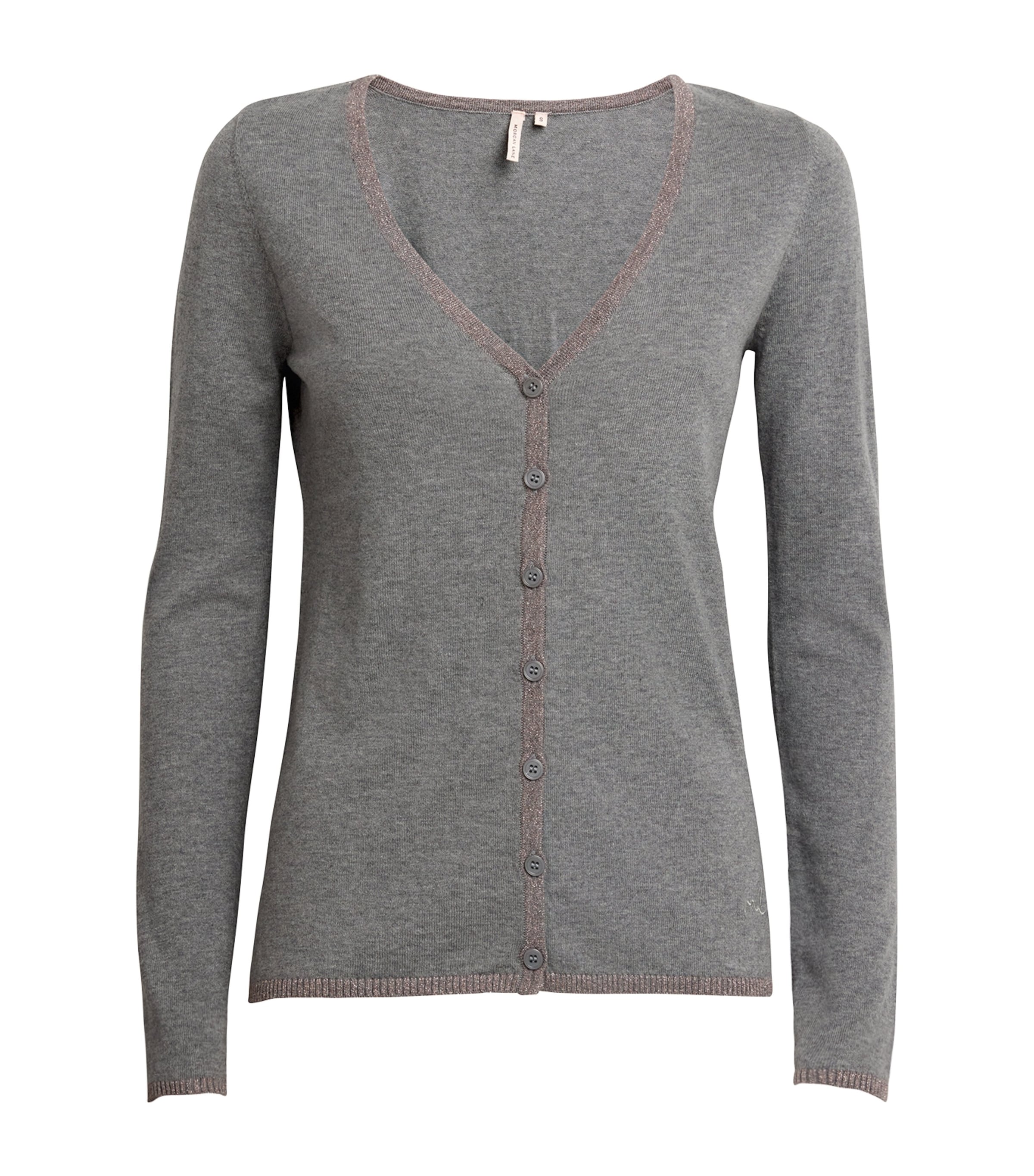 Shop Morgan Lane Pippa Glitter-trim Cardigan In Grey