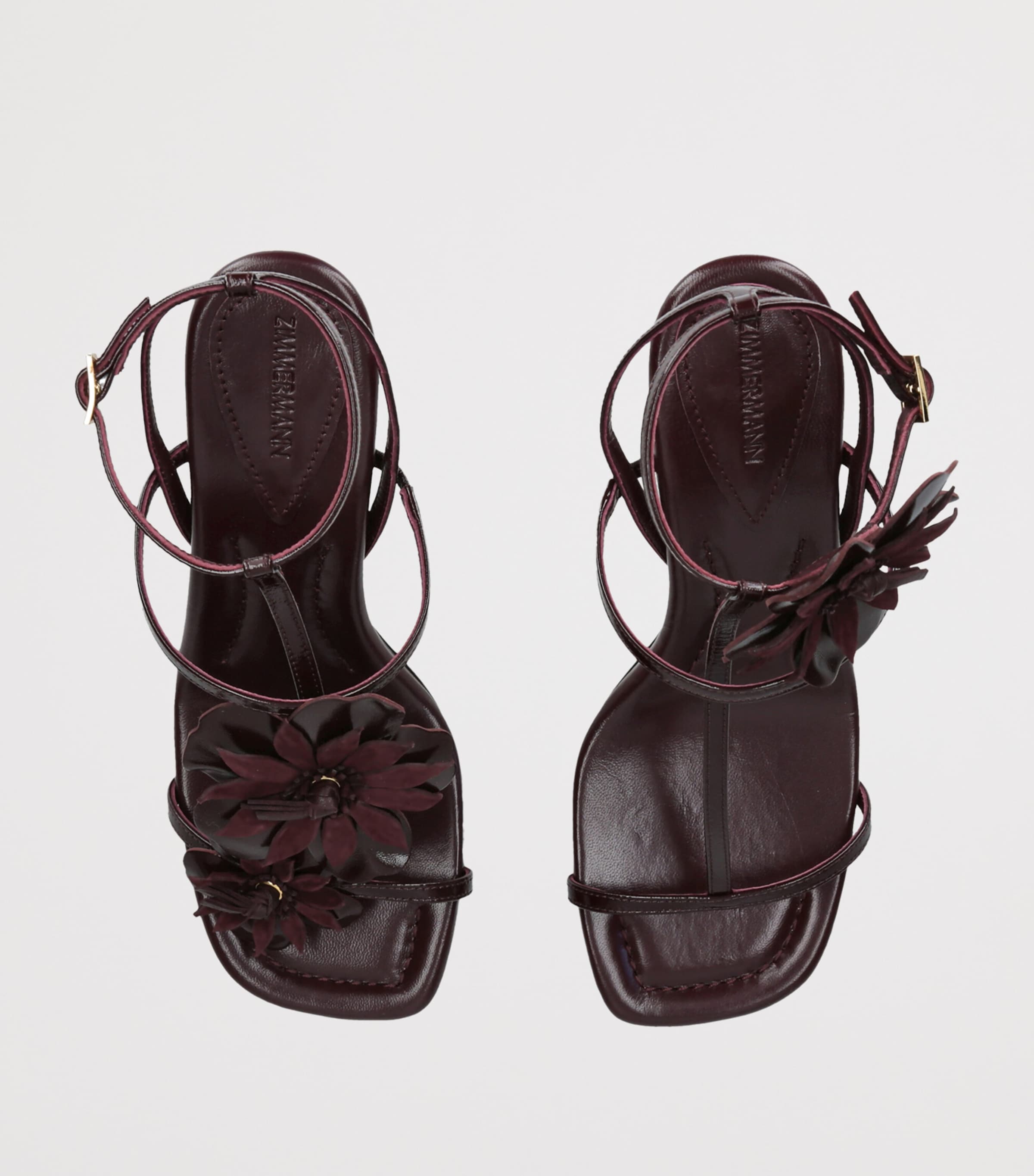 Zimmermann Leather Belara Sandals 85 Wine Comb Image 3