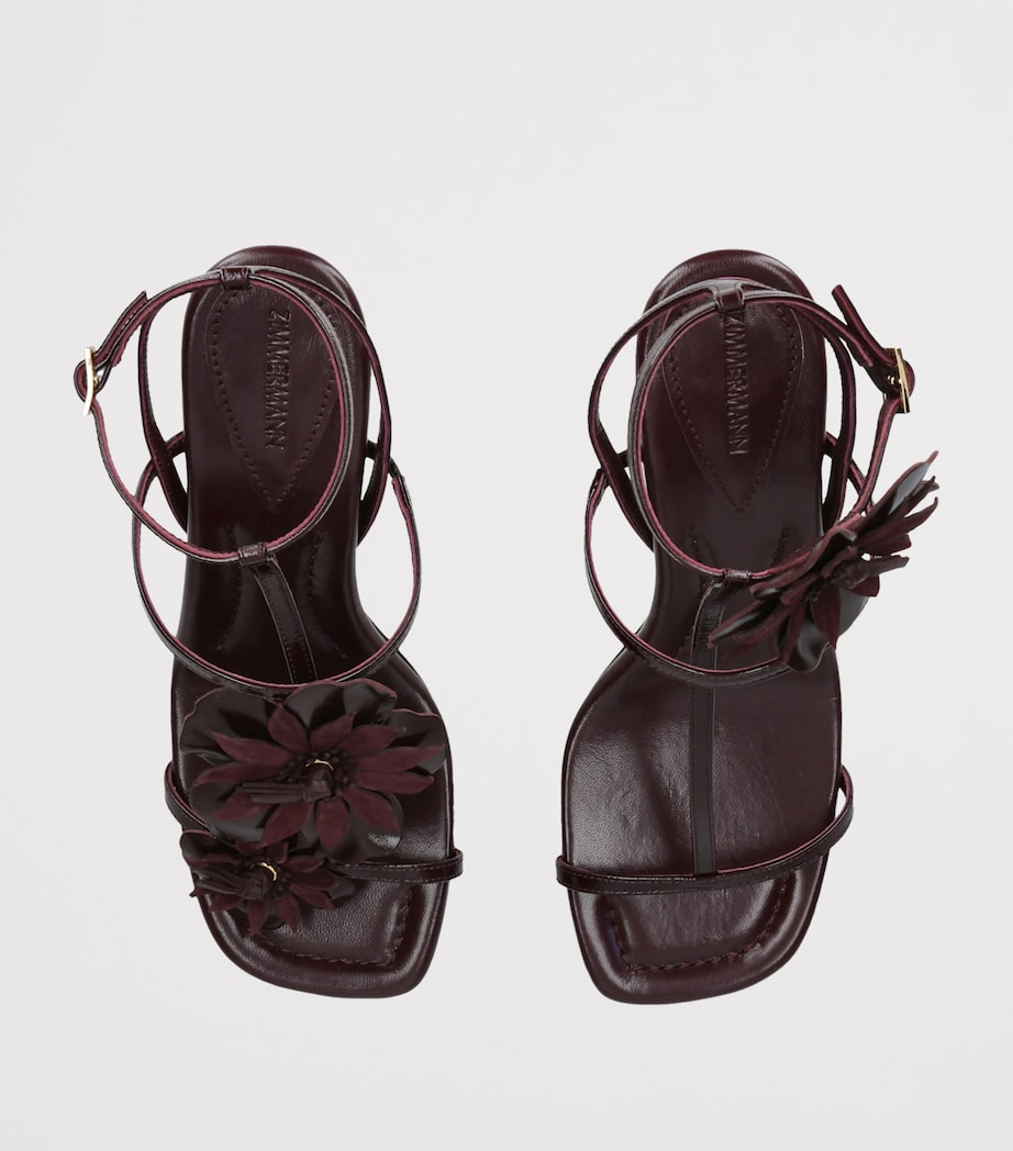 Zimmermann Leather Belara Sandals 85 Wine Comb Image 3
