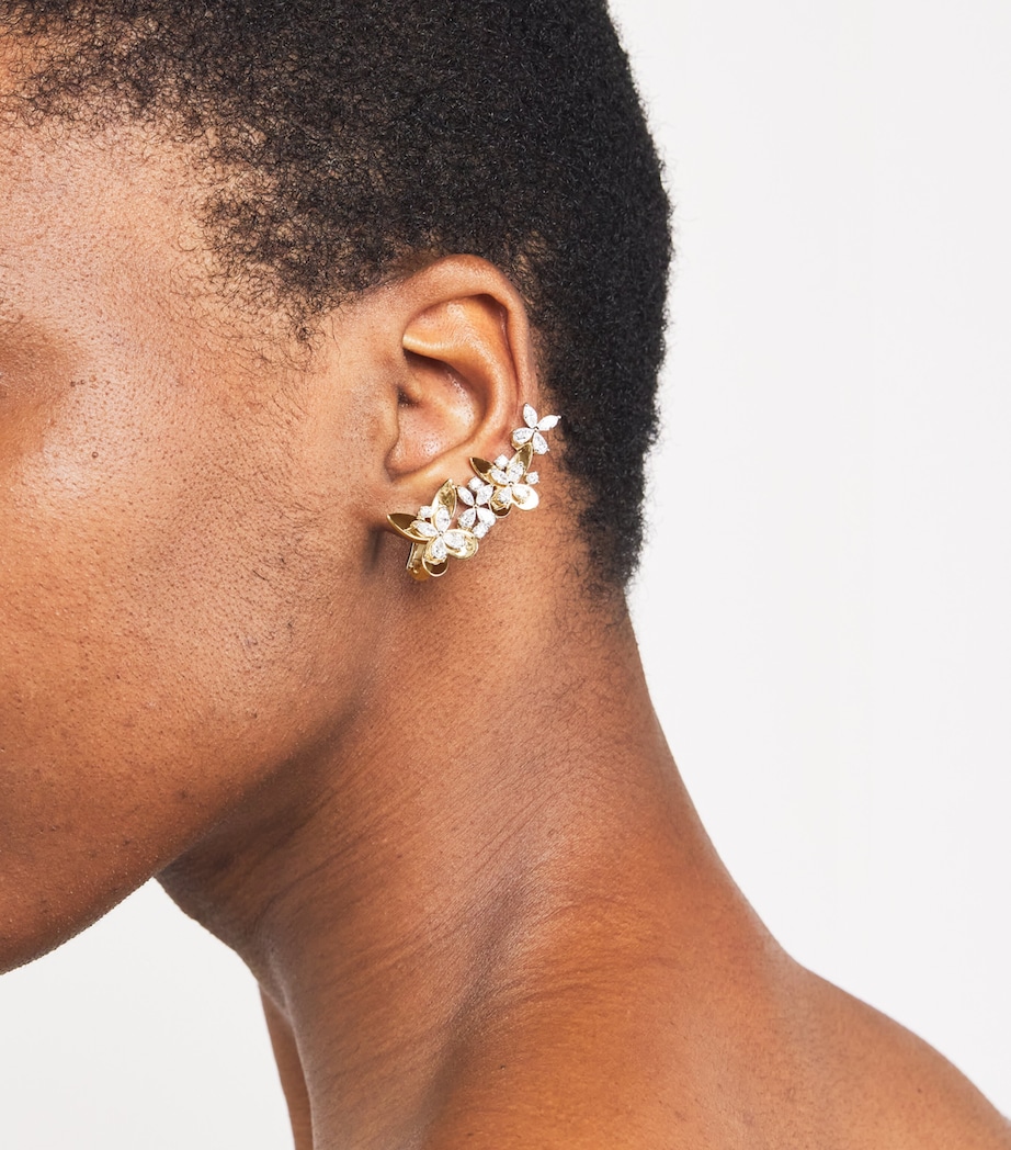 Yellow Gold and Diamond Butterfly Earrings YELLOW GOLD Image 2