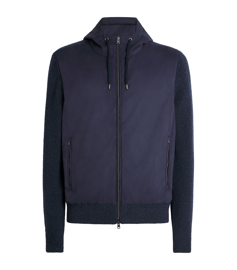 Herno Mens Wool Hybrid Jacket Blu Image 1