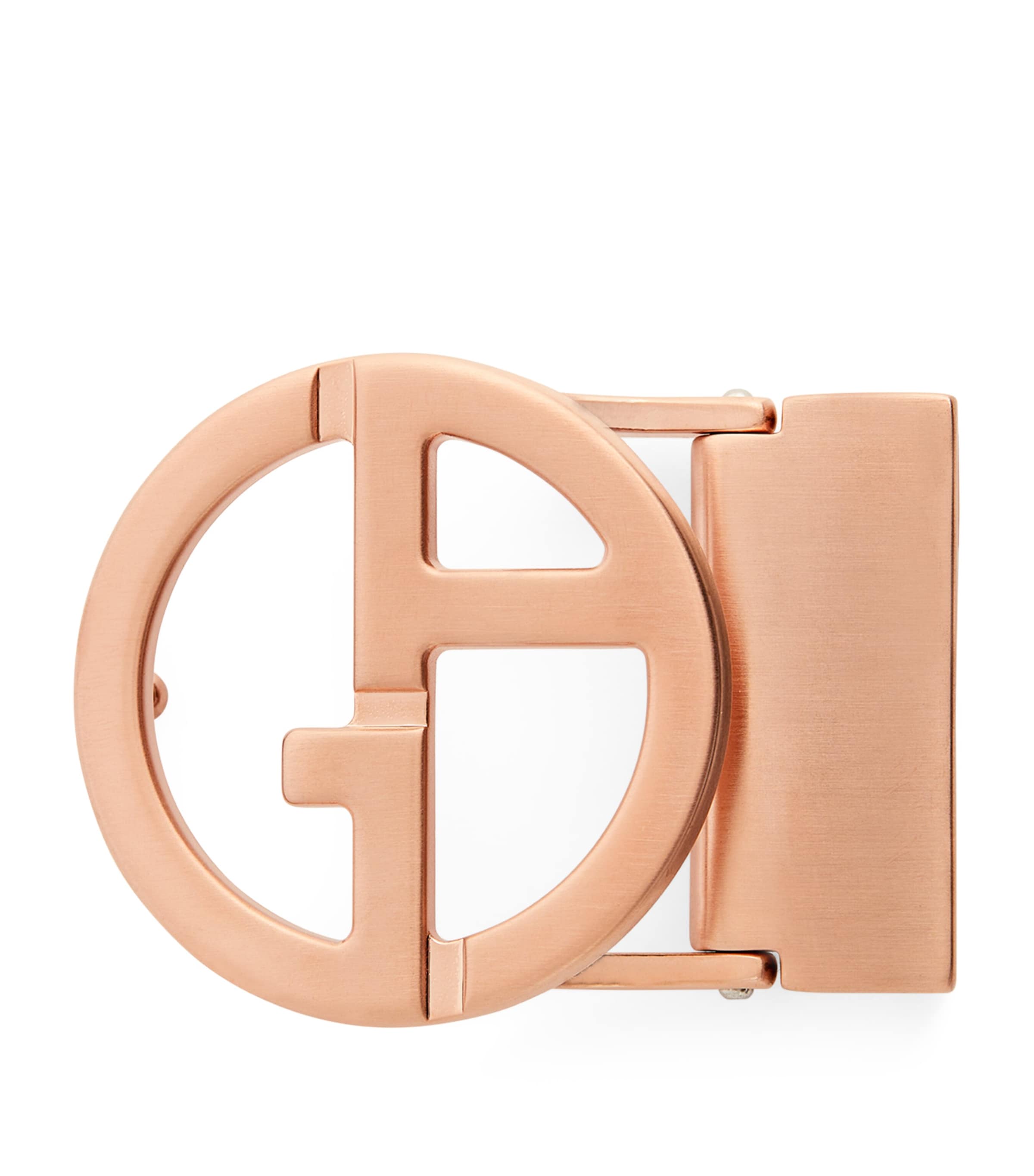 Giorgio Armani Satin Rose Gold-Plated GA Logo Belt Buckle | Men Accessories | Belts | Designers | Giorgio Armani