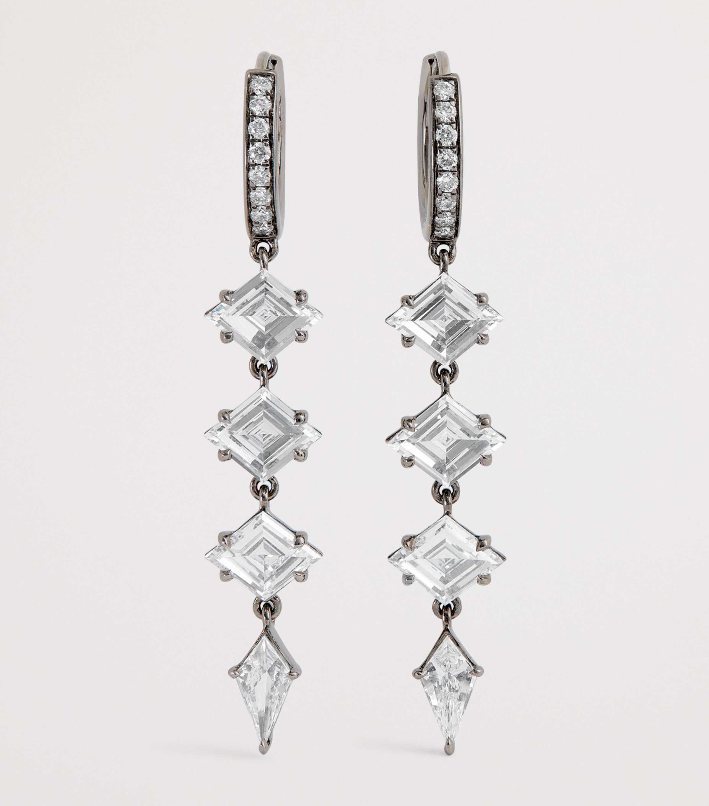 Eva Fehren Blackened White Gold and Diamond Rattlesnake Boa Earrings Black Gold Image 3