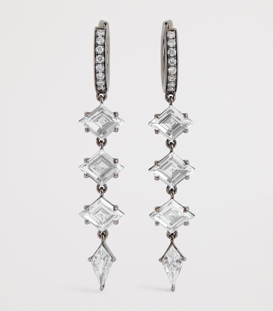 Blackened White Gold and Diamond Rattlesnake Boa Earrings BLACK GOLD Image 3