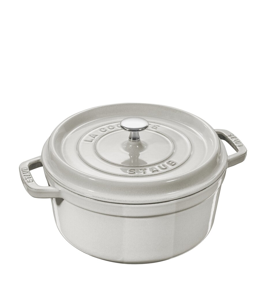 Staub Round Cocotte (20cm) White Truffle Image 1