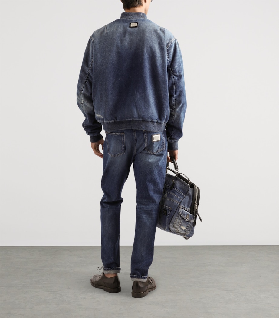 Dolce&Gabbana Mens Denim Bomber Jacket Combined Colo Image 4