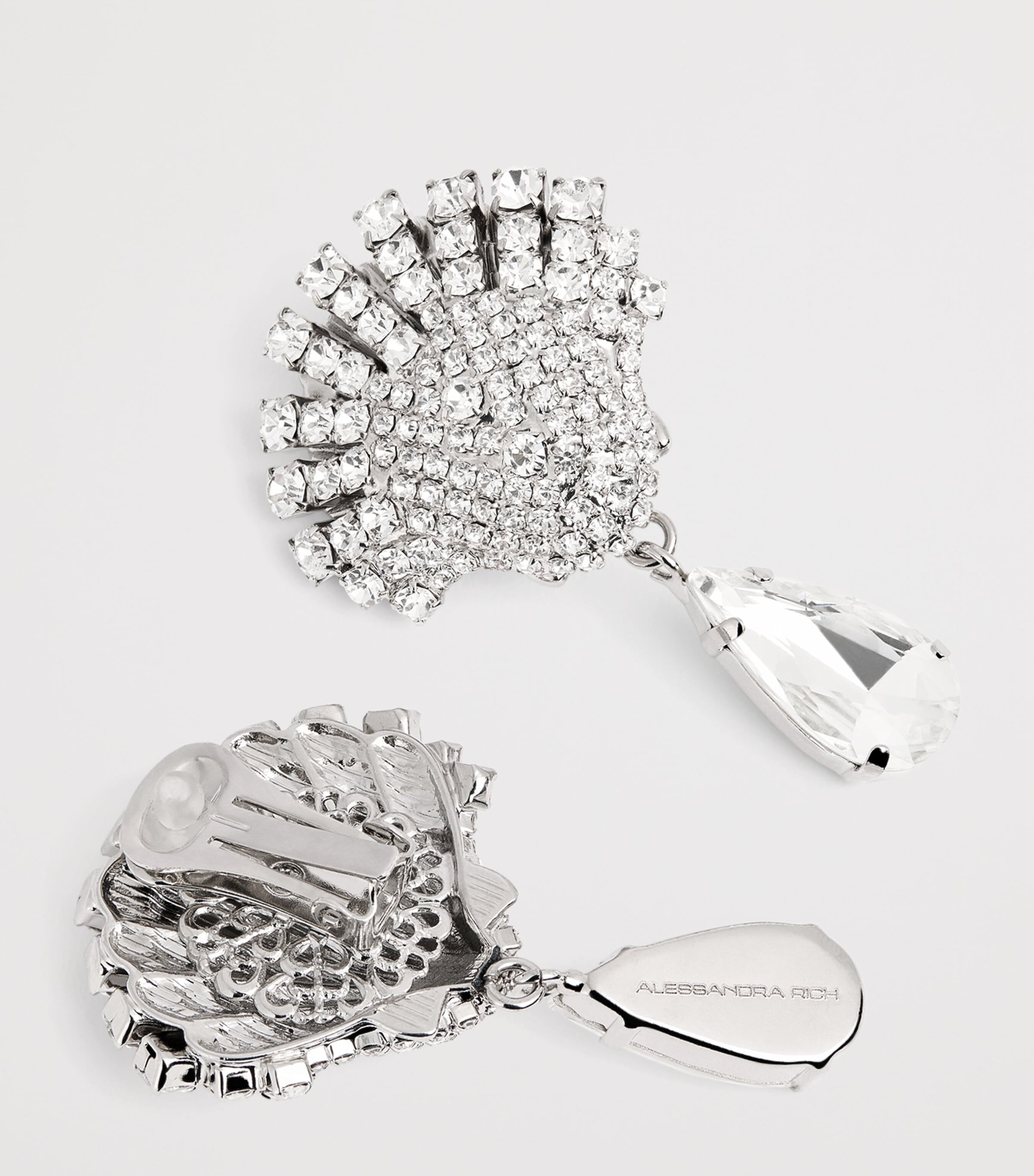 Crystal Shell Earrings 0001 CRY-SILVER Image 5