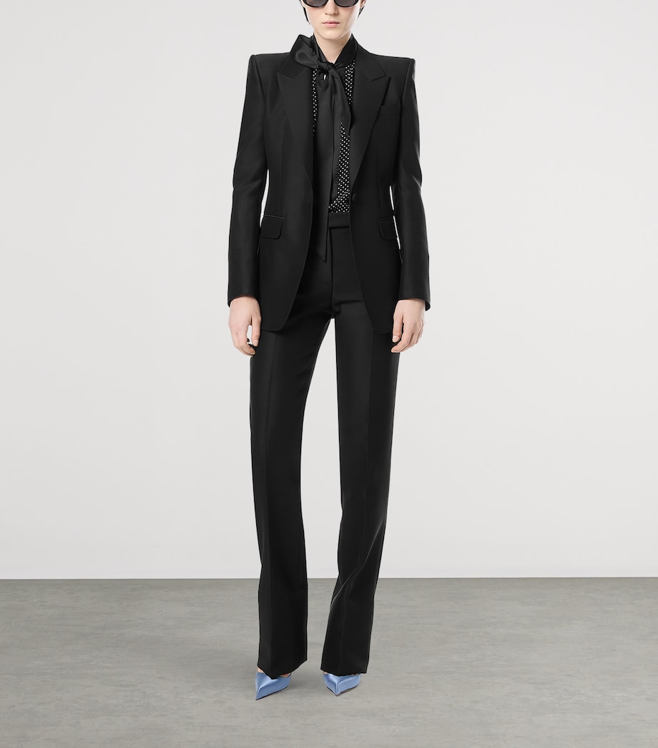 TOM FORD Womens Wool-Silk Tailored Trousers Naa Image 2