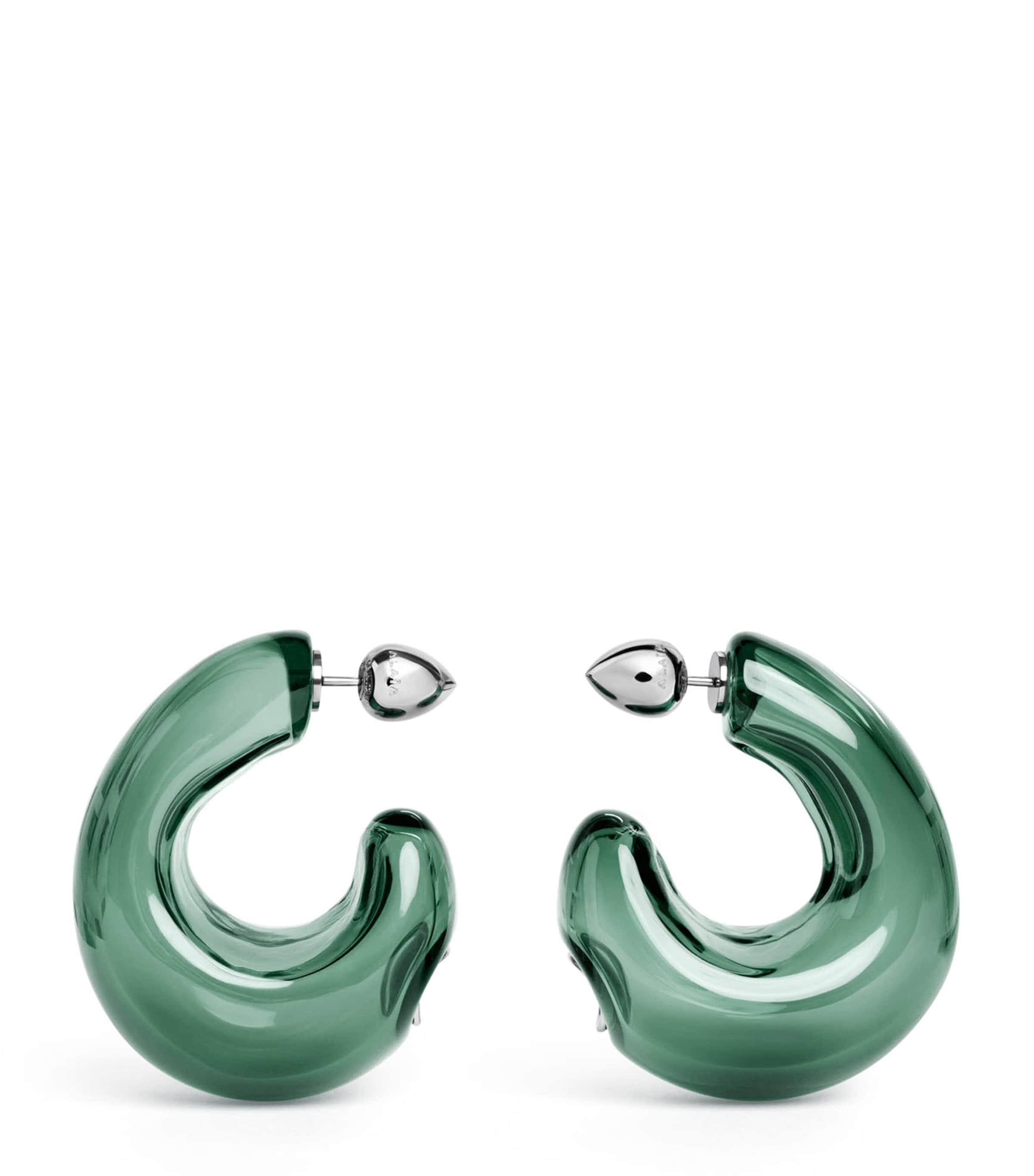 Alaïa Glass Bubble Hoop Earrings Grey Image 1