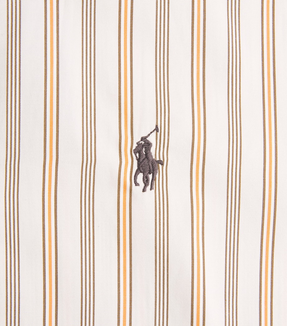 Polo Ralph Lauren Womens Cotton Tie-Neck Slim-Fit Shirt Crm Brwn Rd Image 6