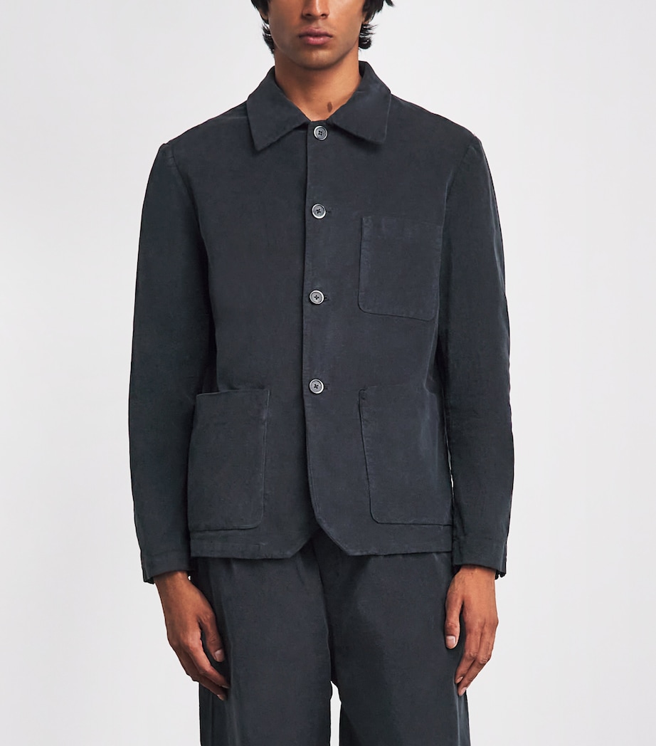 Barena Mens Stretch-Cotton Overshirt Piombo Image 4