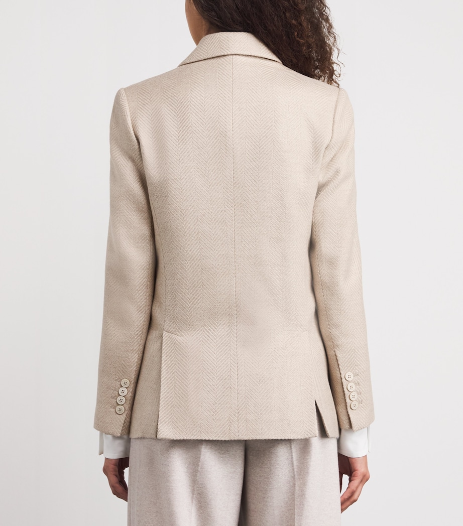 Silk-Cashmere Herringbone Blazer SABBIA Image 4