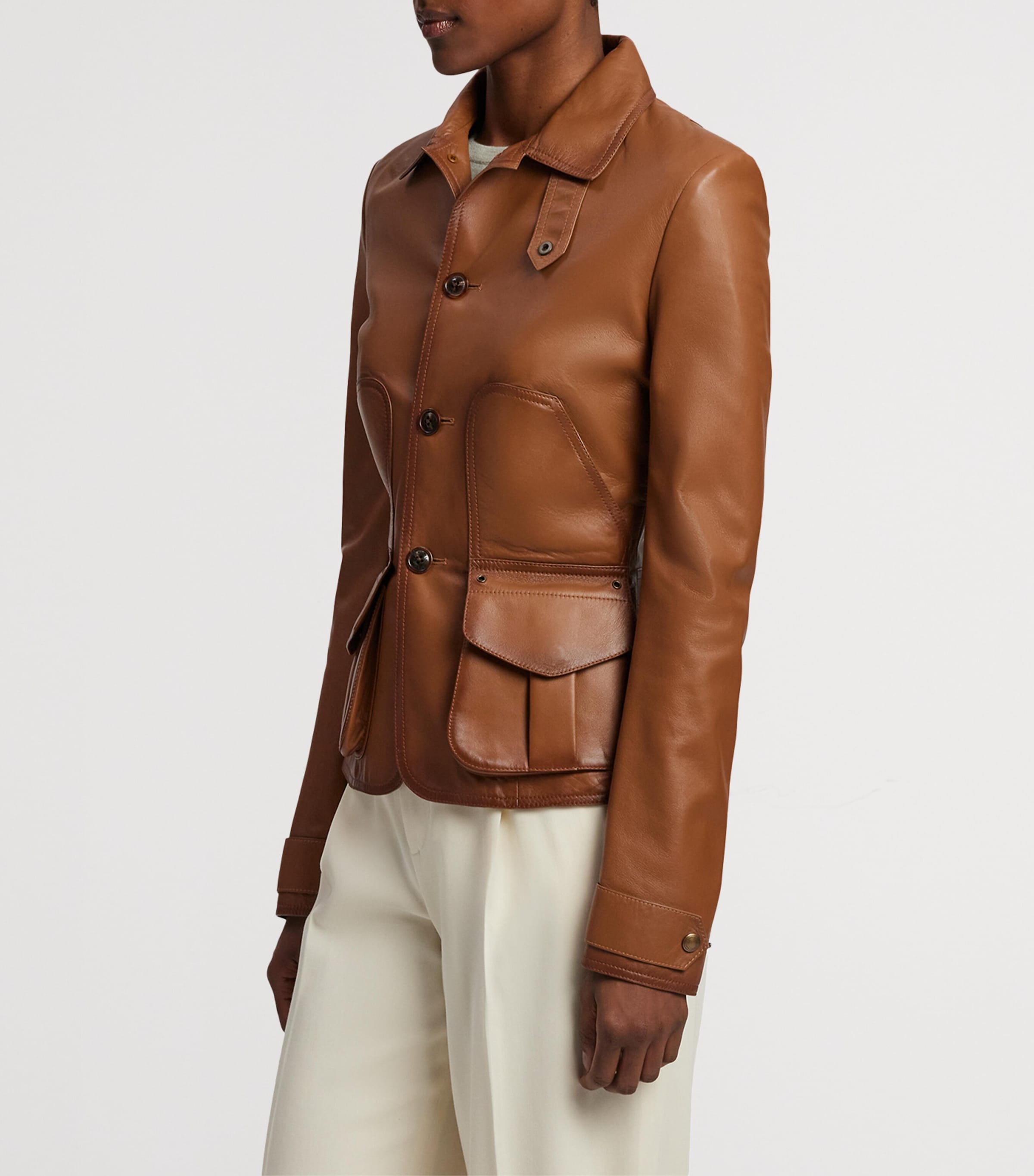 Ralph Lauren Collection Beige Lambskin Naylor Jacket | Harrods US