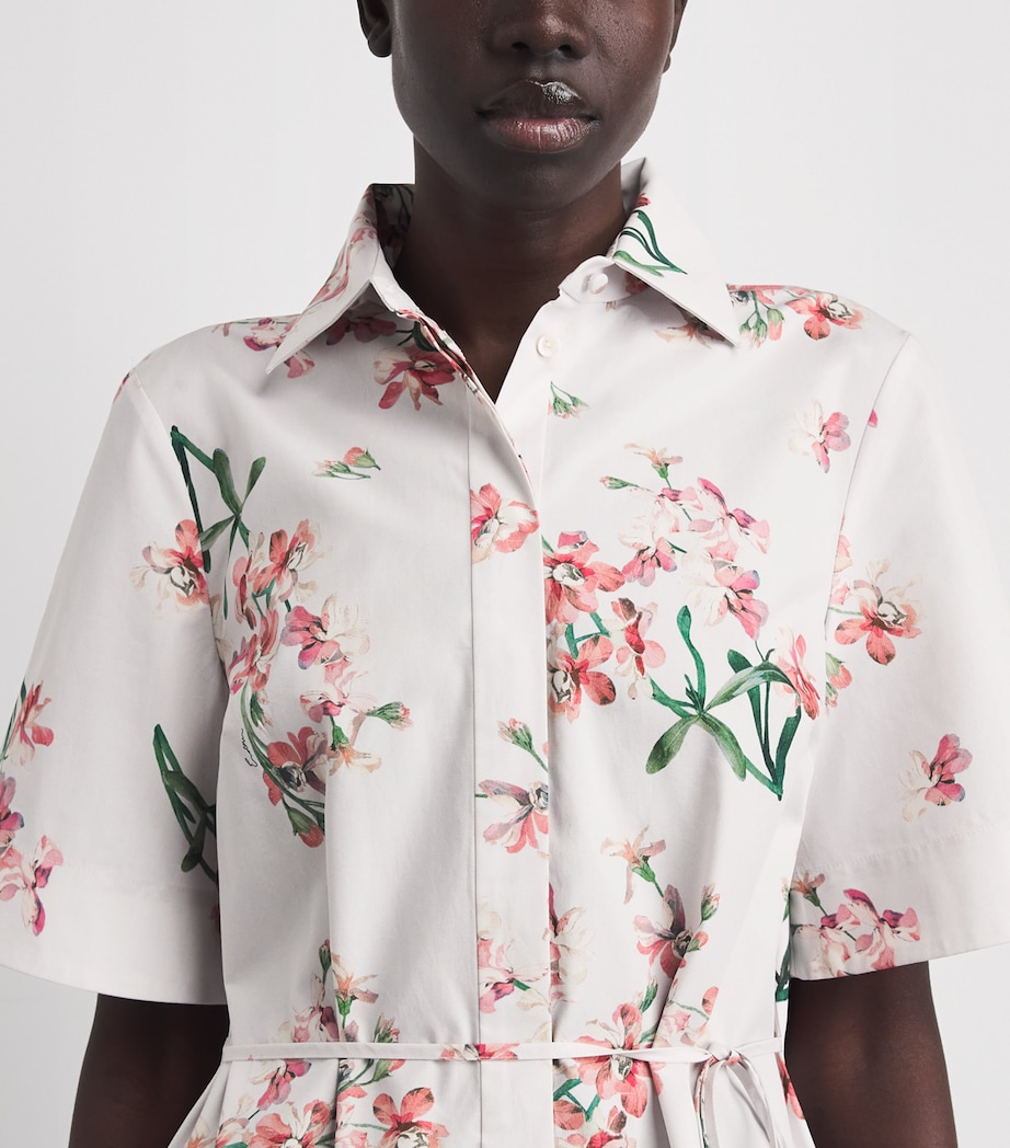 Erdem Womens Cotton Floral Midi Shirt Dress Paintd Orchd Ptl Pnk Image 5
