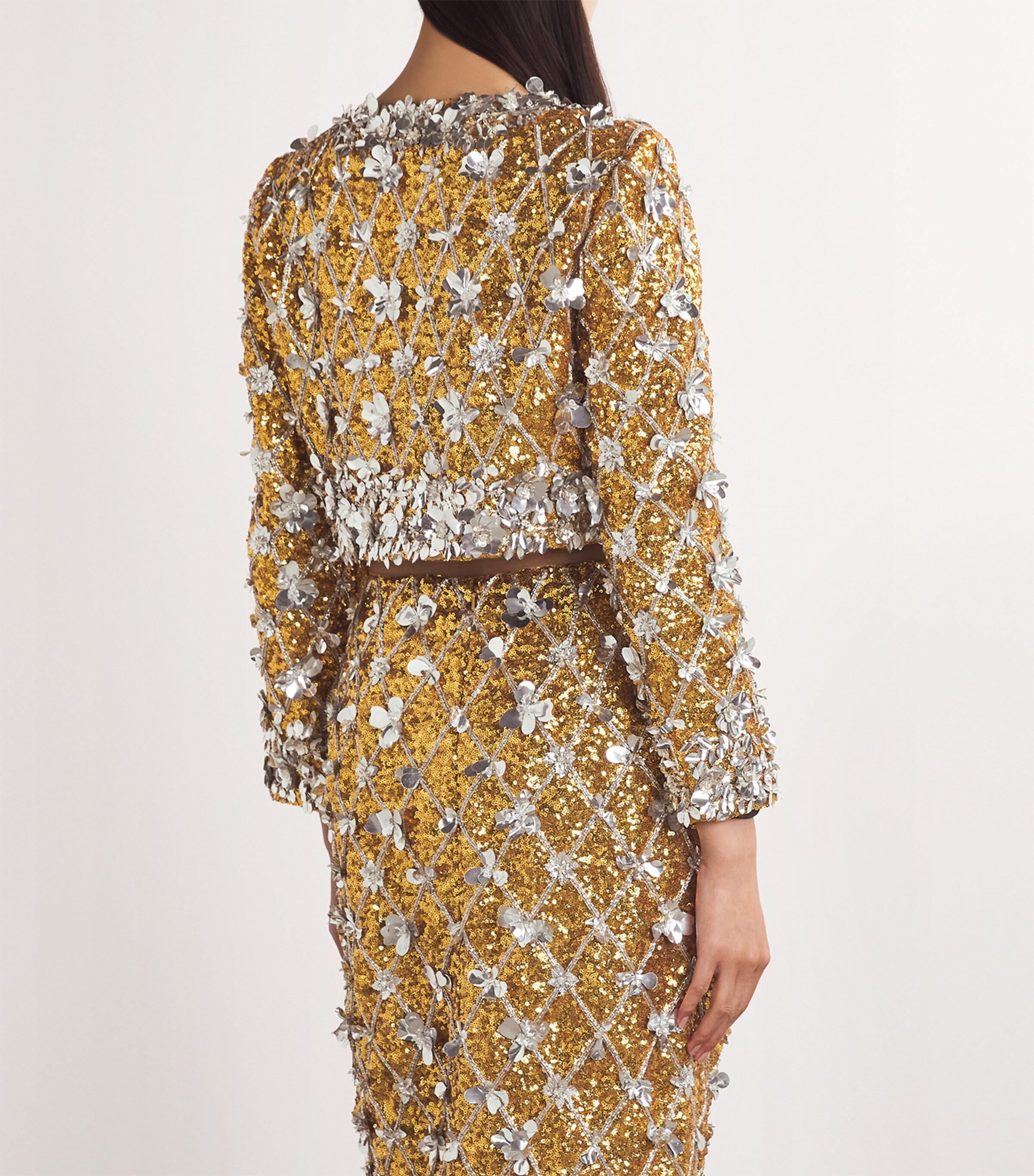 Embroidered Cropped Jacket 903 GOLD MULTI Image 4