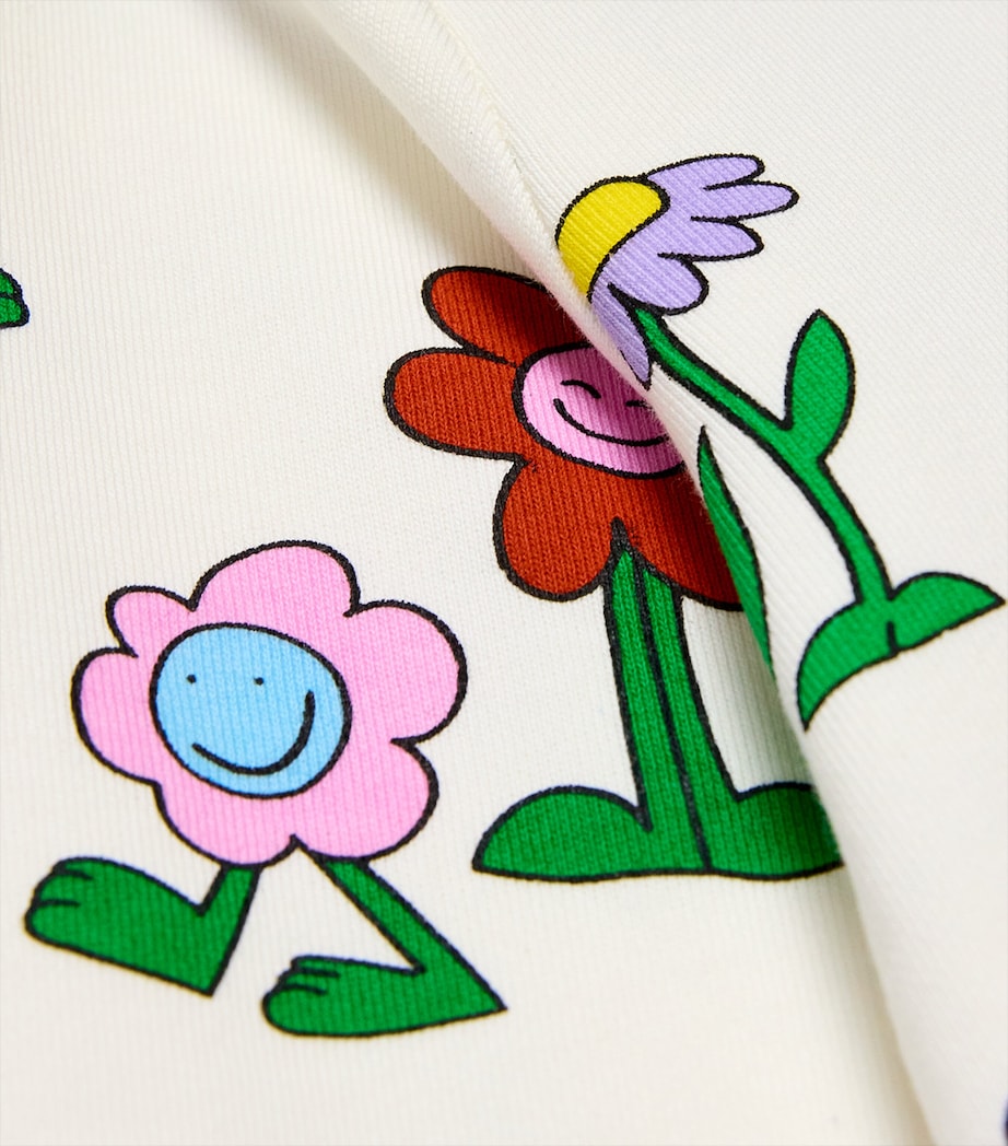 Cotton Flower Print Sweatshirt (3-14+ Years) 101MCIVORY/COLOURFUL Image 4