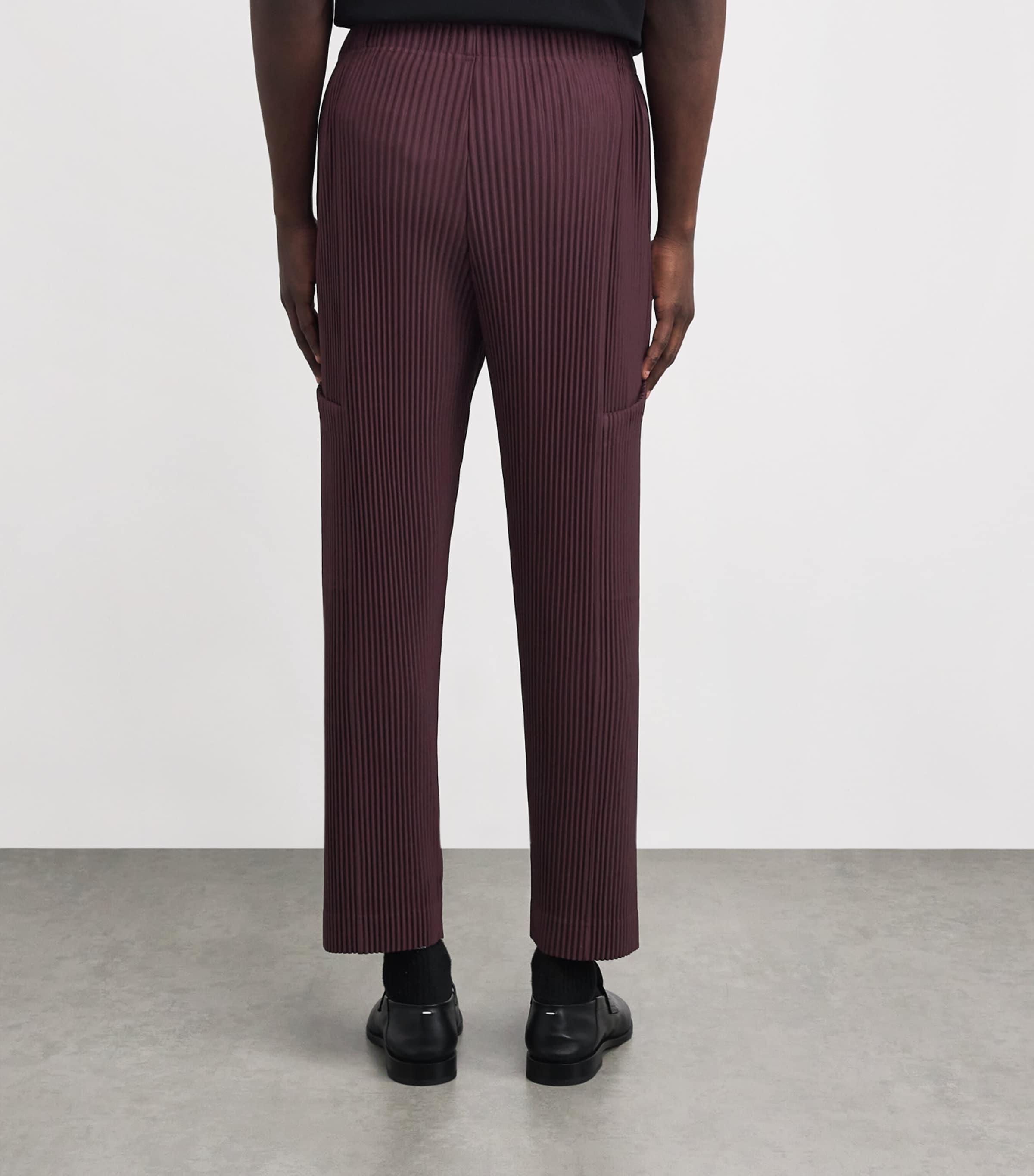 Pleated Quarry Trousers 86-WINE PURPLE Image 4
