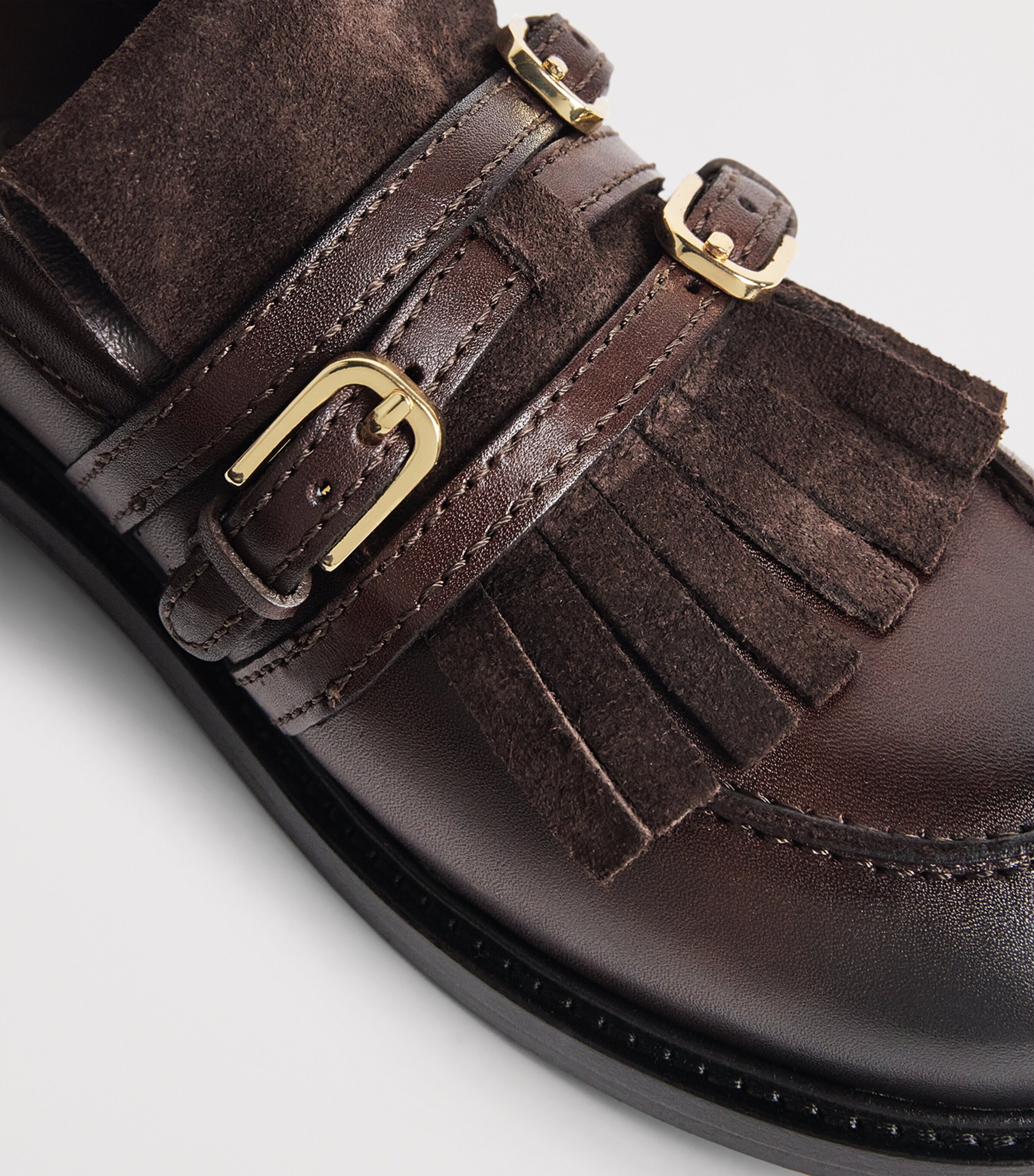 Sandro Paris Leather Buckled Loafers Brown Image 7