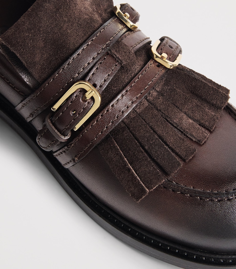 Sandro Paris Leather Buckled Loafers Brown Image 7
