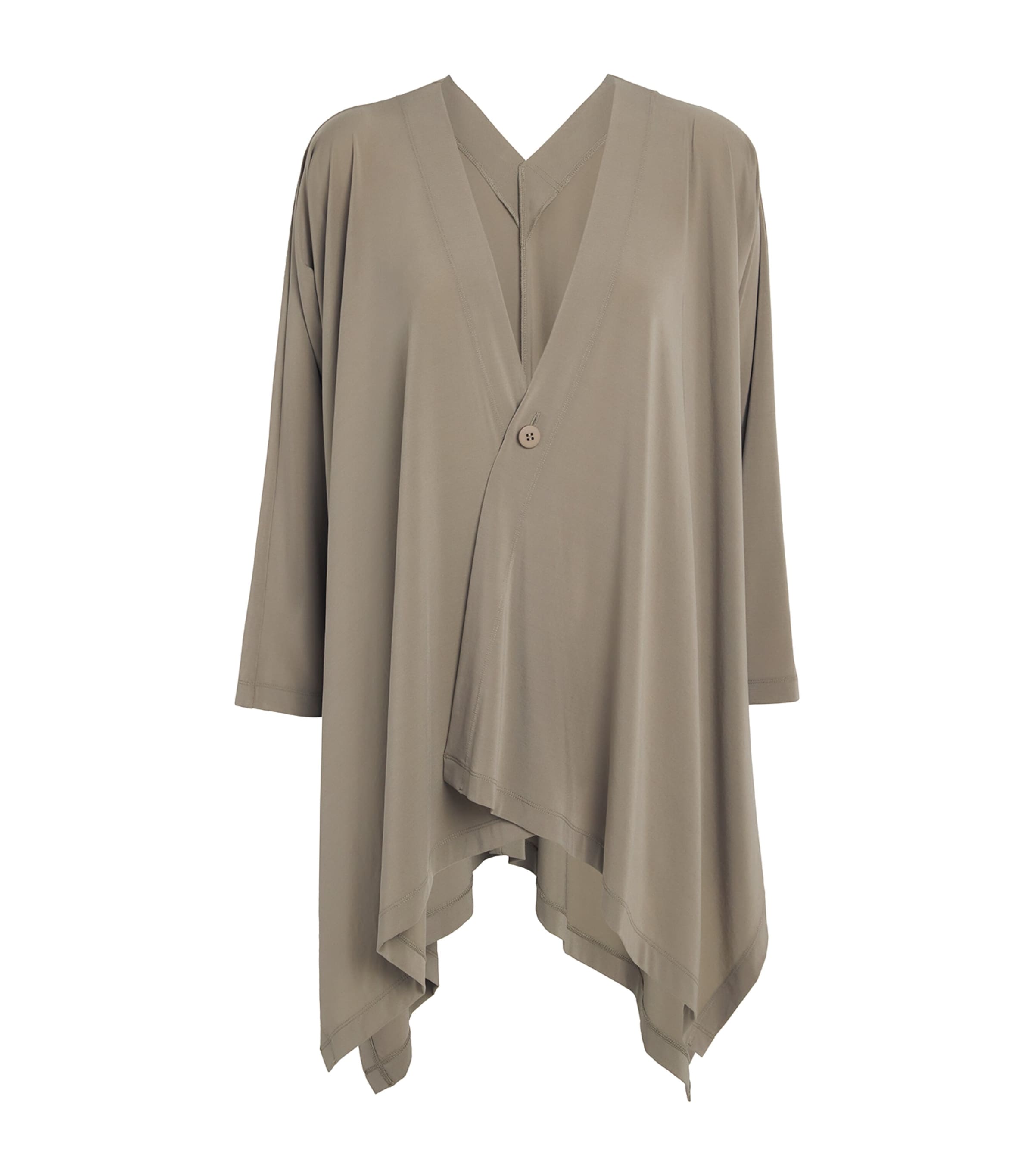 Issey Miyake Drape Jersey Cardigan In Gray
