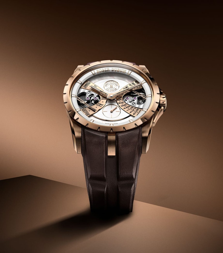 Pink Gold Excalibur Biretrograde Calendar Watch 40mm SILVER Image 2