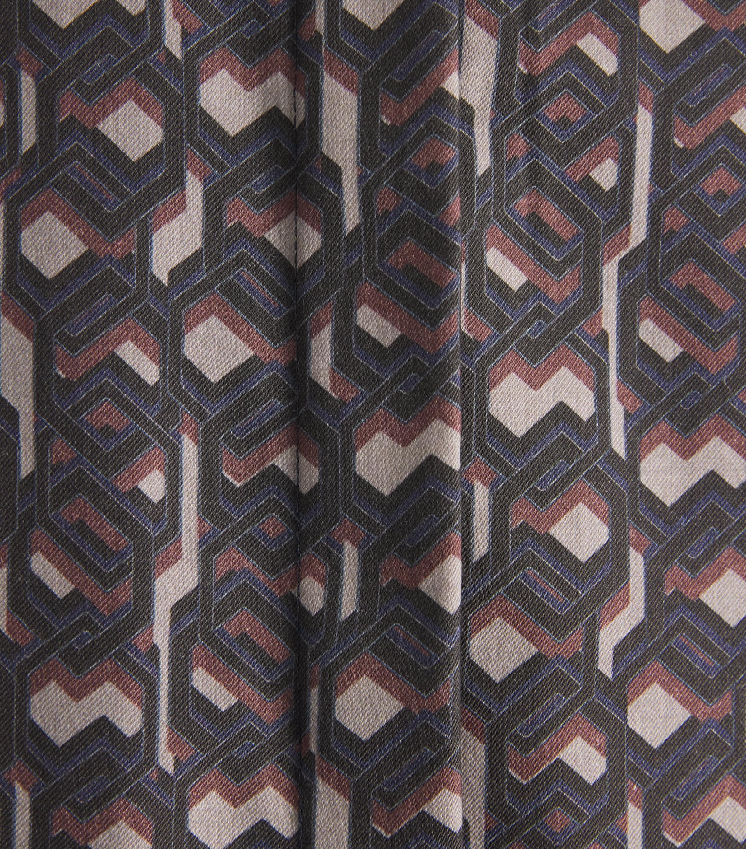 Colombo Womens Worsted Cashmere Printed Shirt Optical Print Image 6