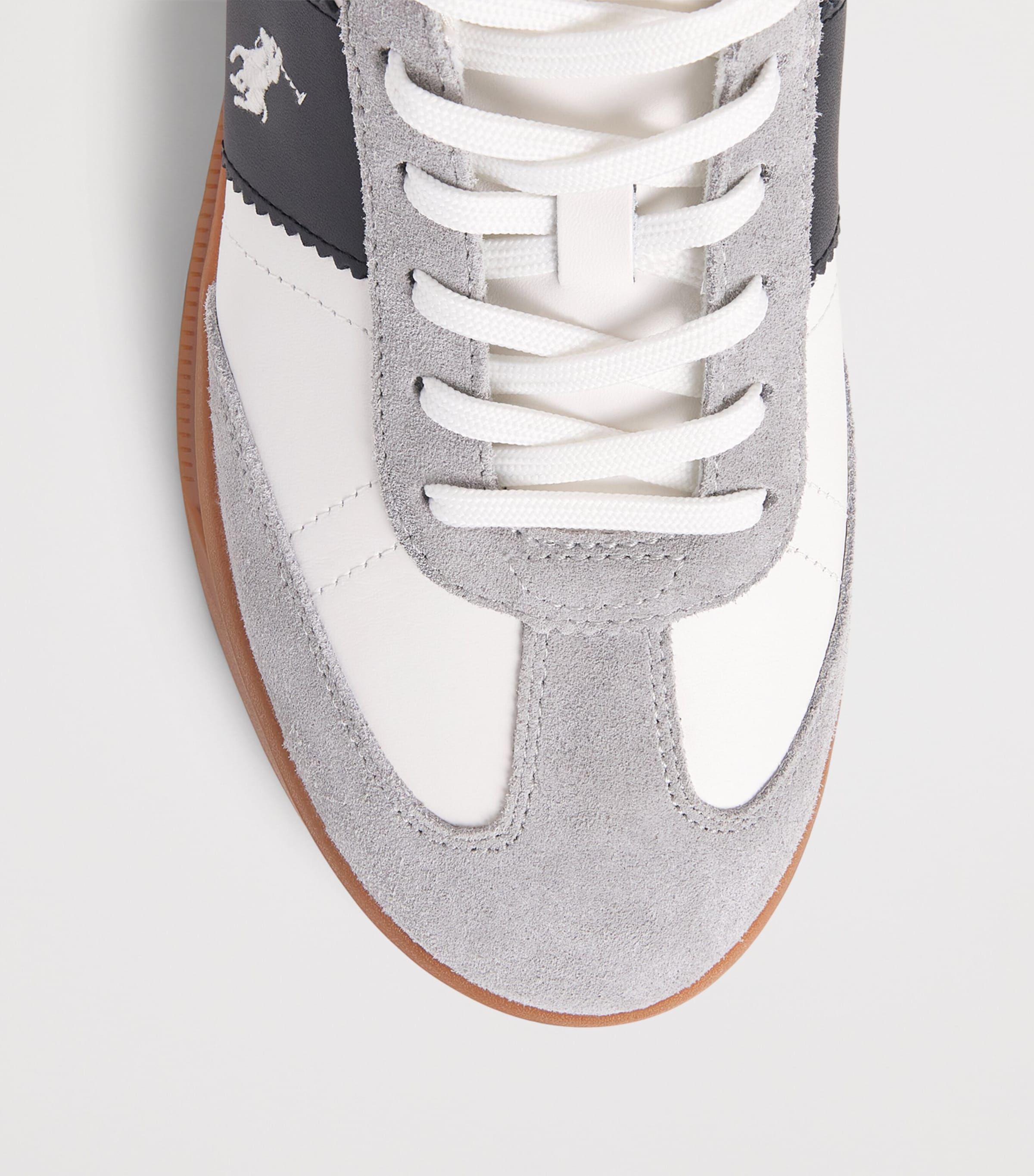 Polo Ralph Lauren Leather-Blend Heritage Court Sneakers White/black/sft Grey Image 6