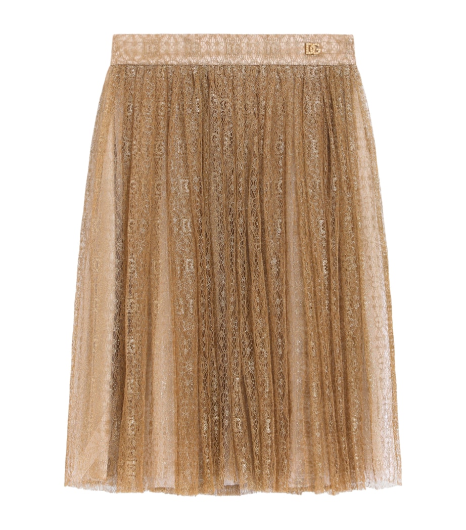 Dolce&Gabbana Kids Lace Metallic Skirt (8-12+ Years) Gold Image 1