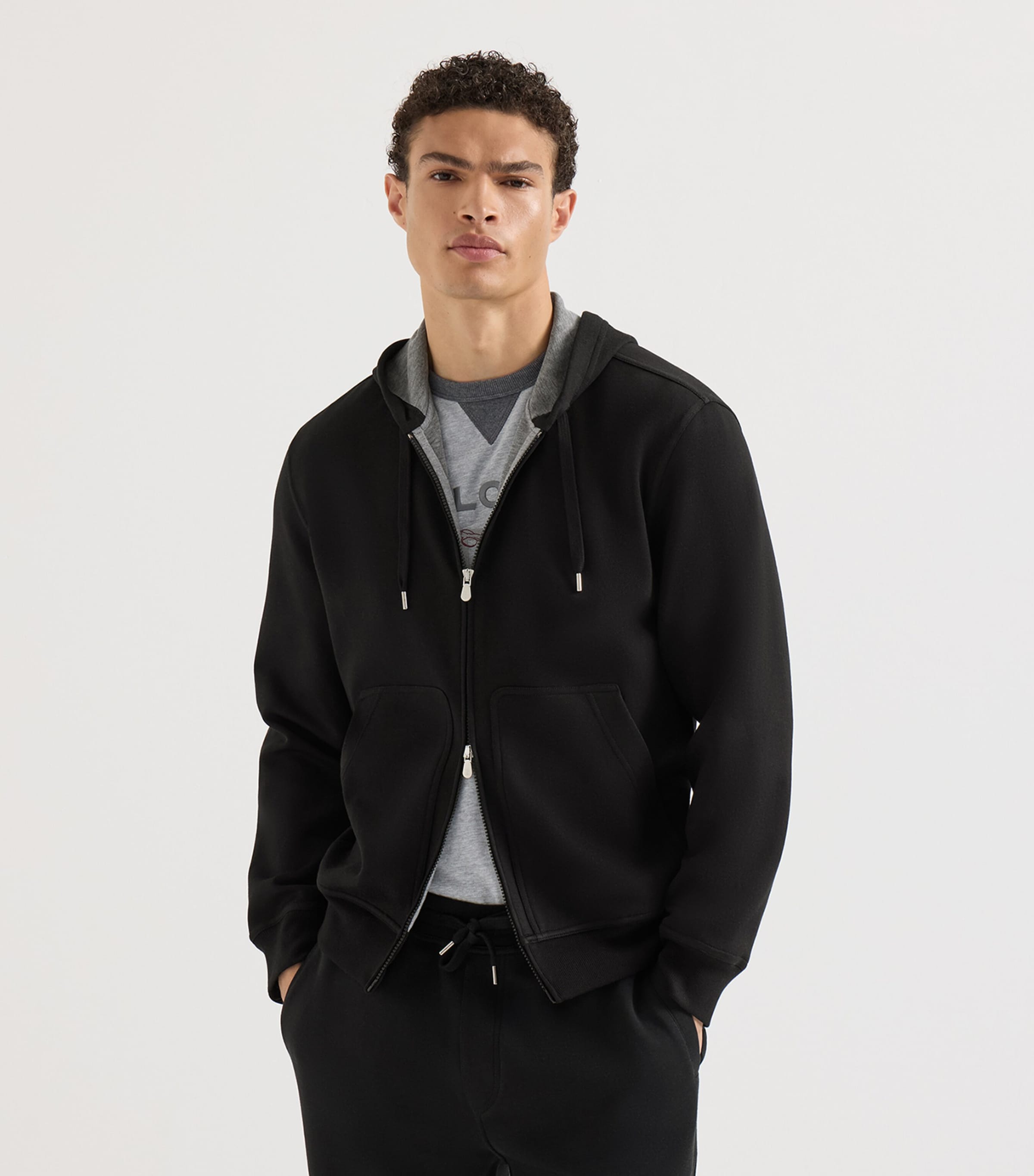 Brunello Cucinelli Mens Cotton-Cashmere-Silk Hoodie Image 3