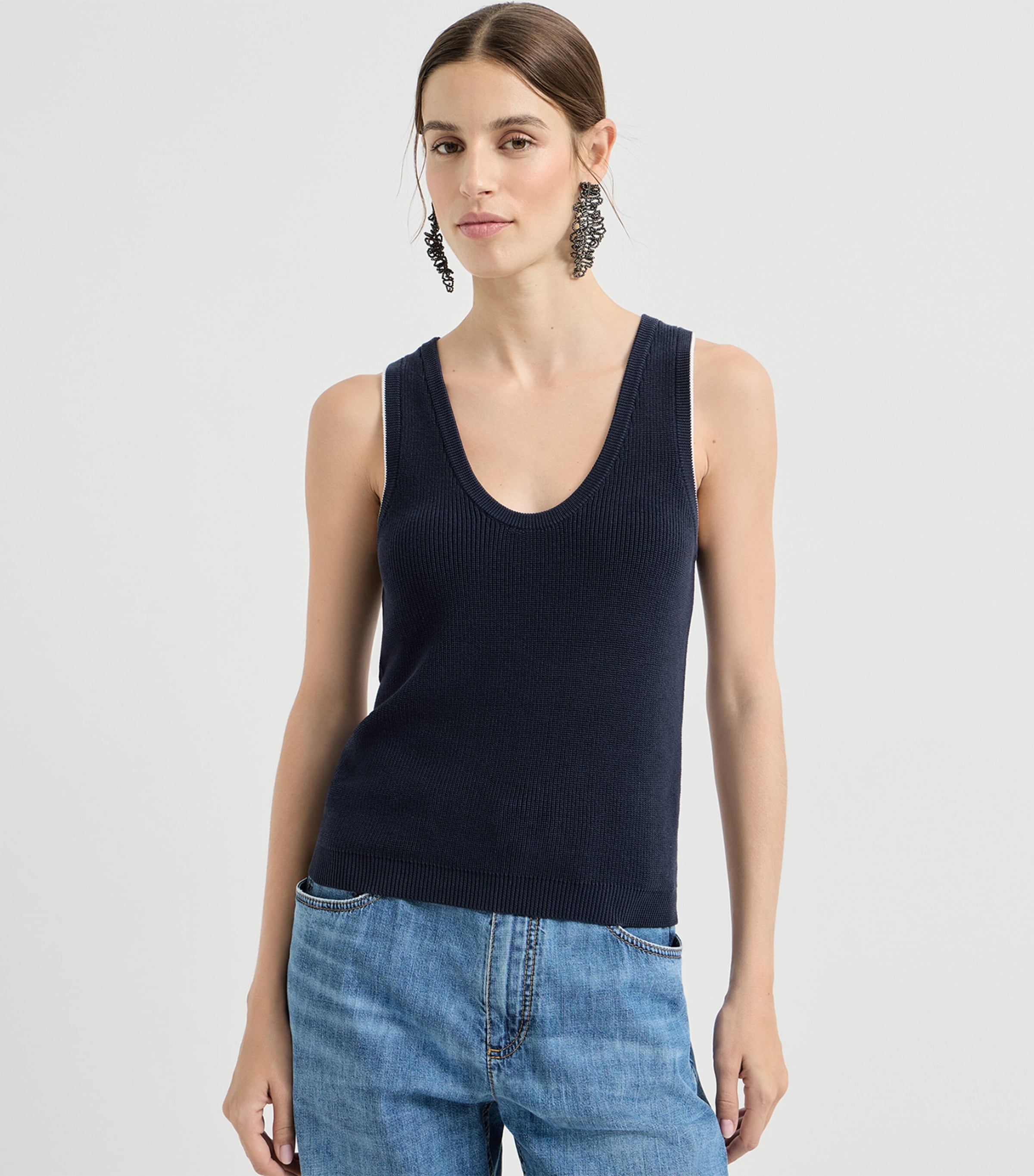 Cotton Knitted Vest CND78 Image 3