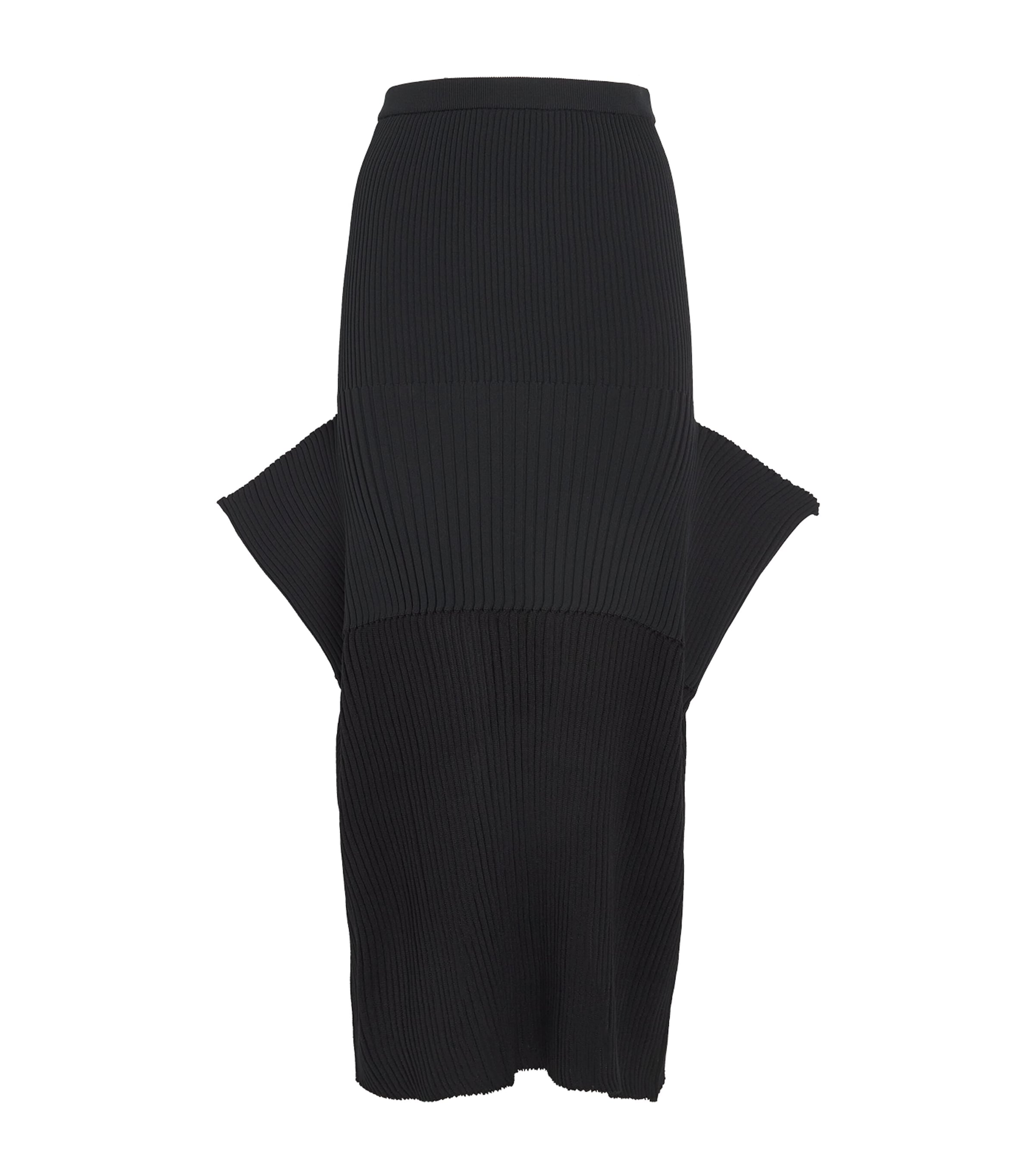 Shop Issey Miyake Sensu Knit Skirt In Black