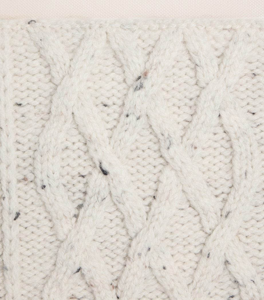 Schiaparelli Womens Wool Cable-Knit Midi Skirt Ecru Image 6