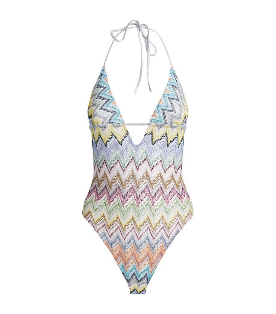 Missoni Womens Zigzag Plunge Swimsuit Smsor Multicolor Image 1