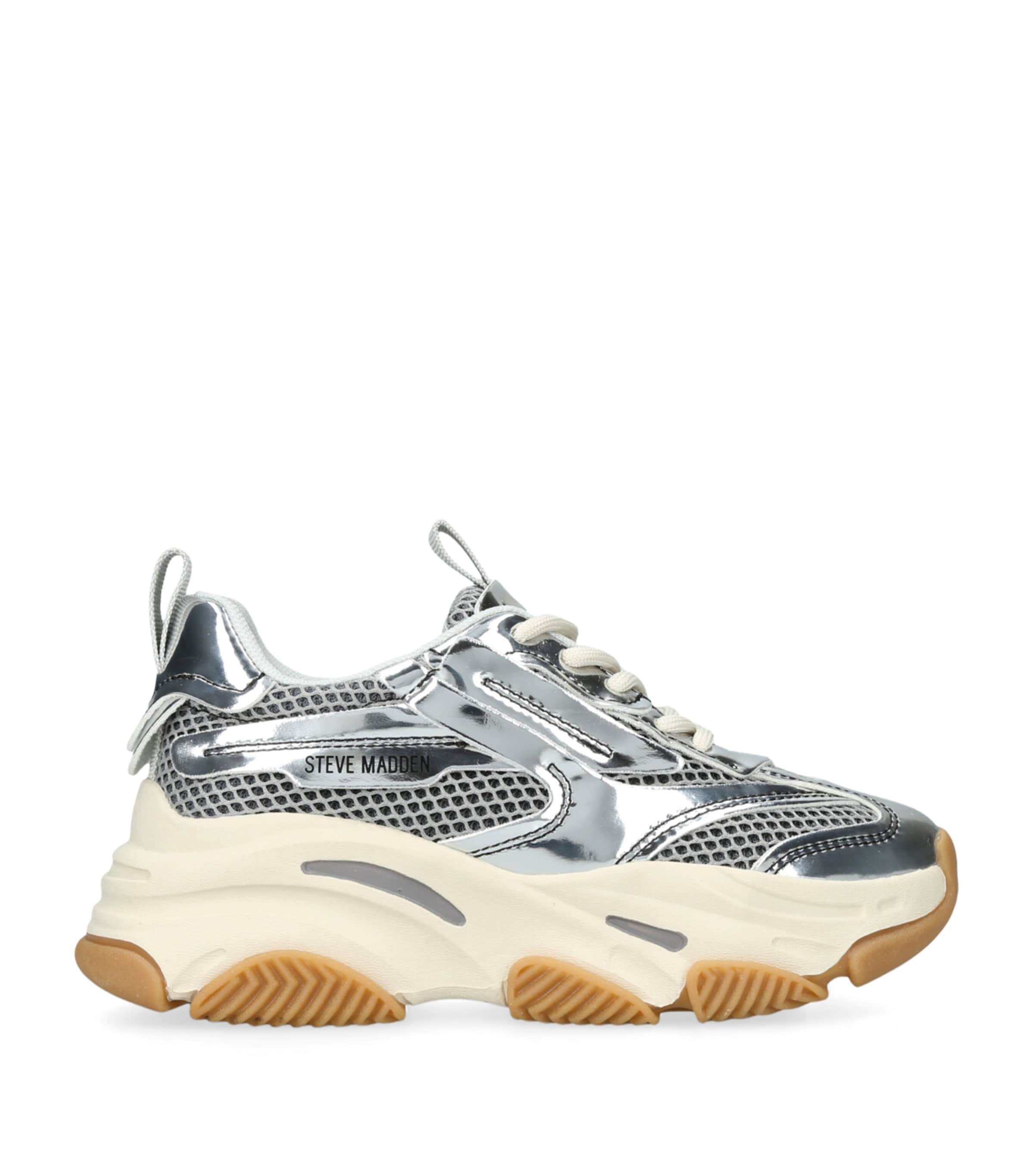 Steve Madden Metallic Jpossession Sneakers In Silver