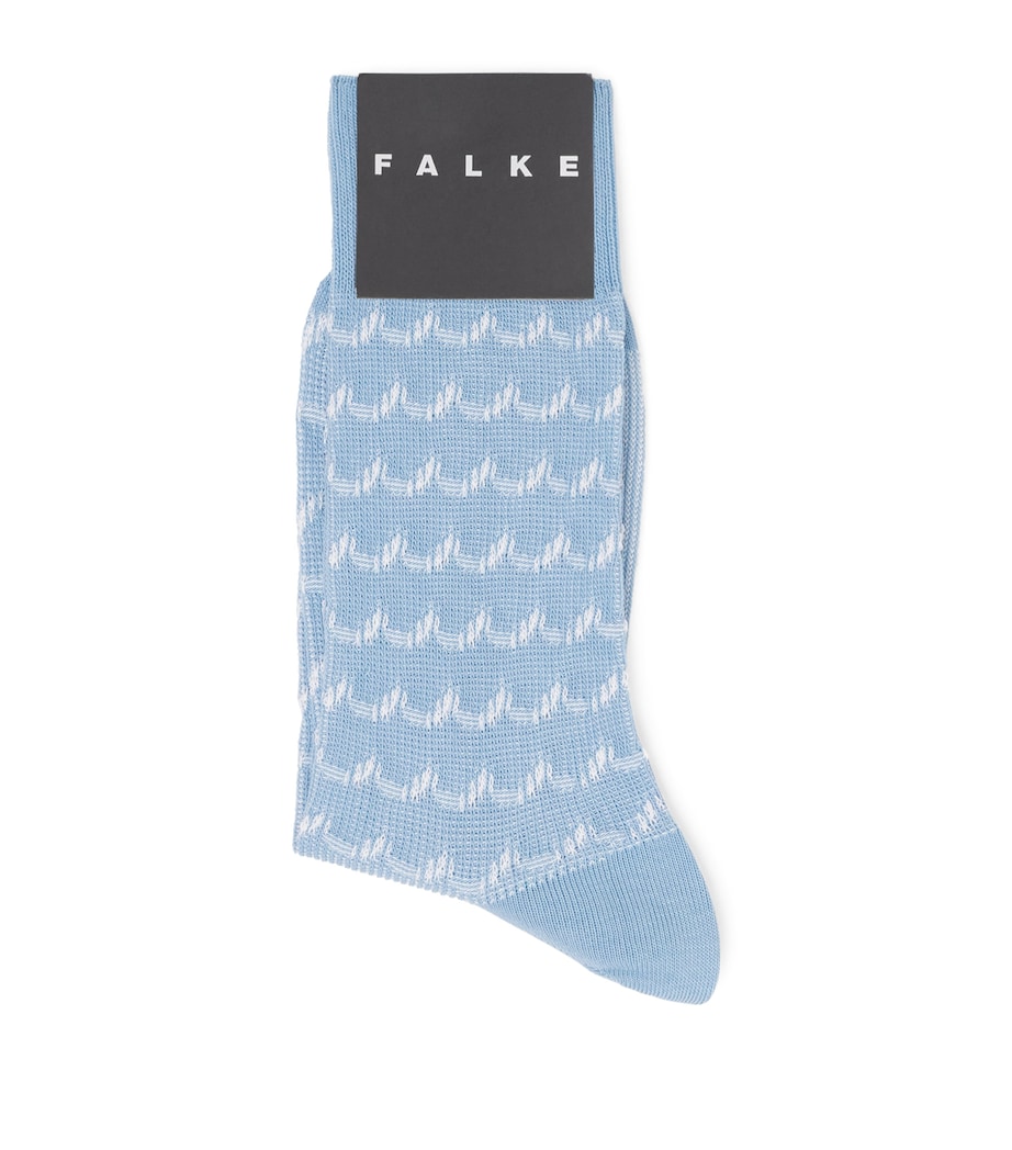 Falke Mens Cotton-Blend Sea Rock Socks Sky Blue Image 1